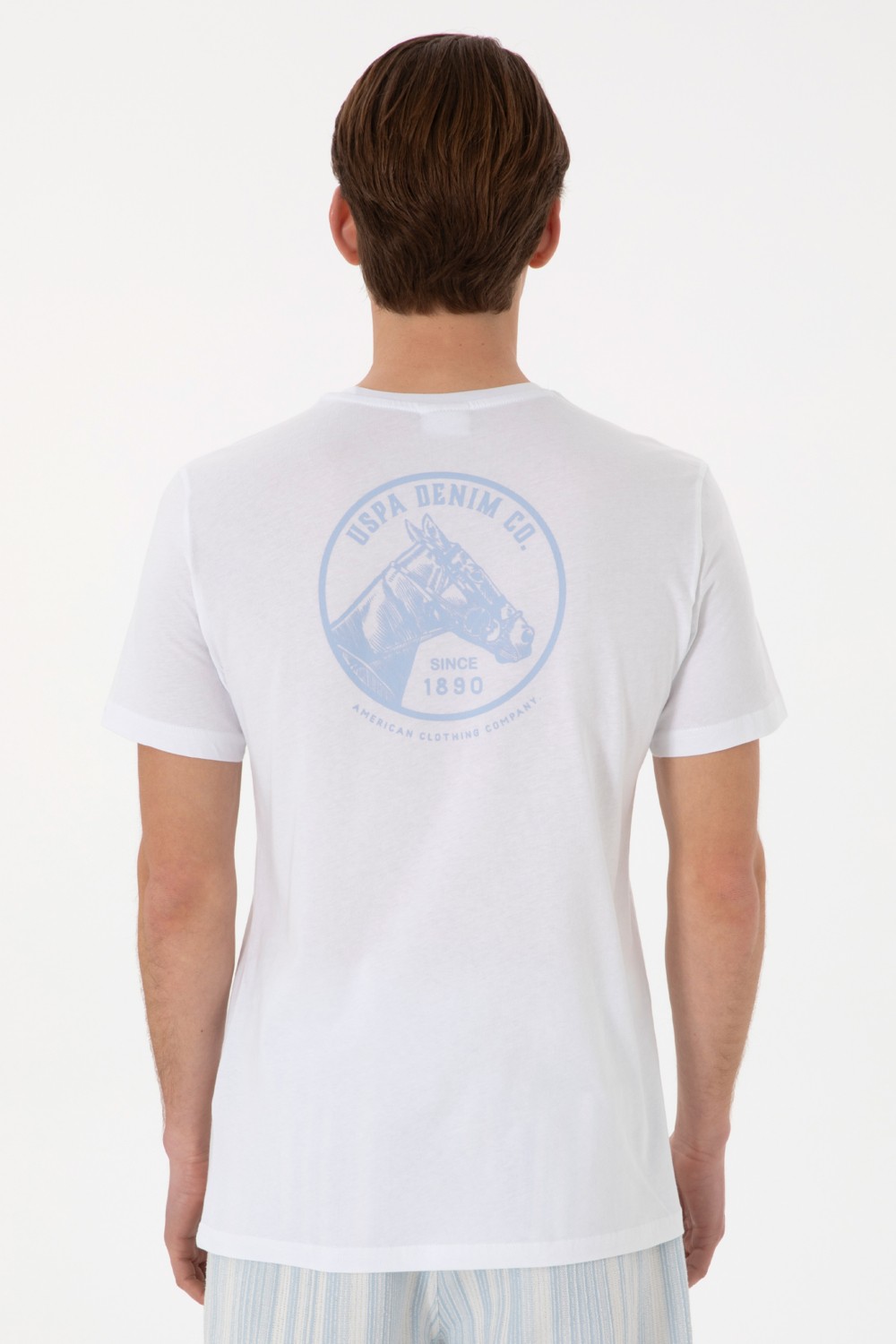 U.S. Polo Assn. Erkek Regular Fit Bisiklet Yaka Beyaz Tişört 50299544-VR013 görsel 5