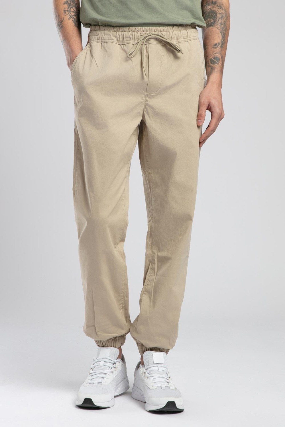 Lee Cooper Jogger 2 Normal Bel Rahat Kesim Bilekte Lastikli Paça Bej Erkek Pantolon görsel 2