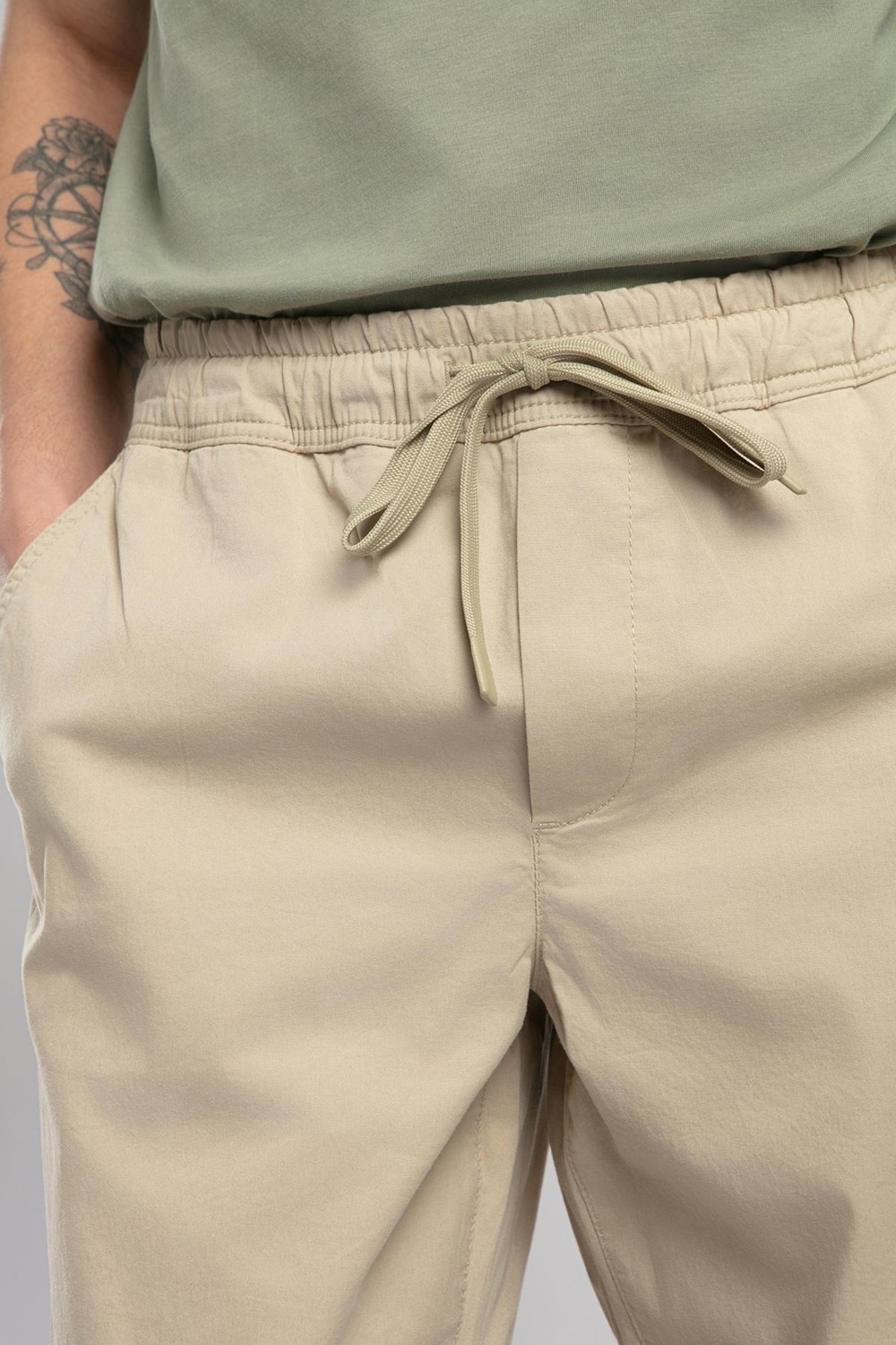 Lee Cooper Jogger 2 Normal Bel Rahat Kesim Bilekte Lastikli Paça Bej Erkek Pantolon görsel 4