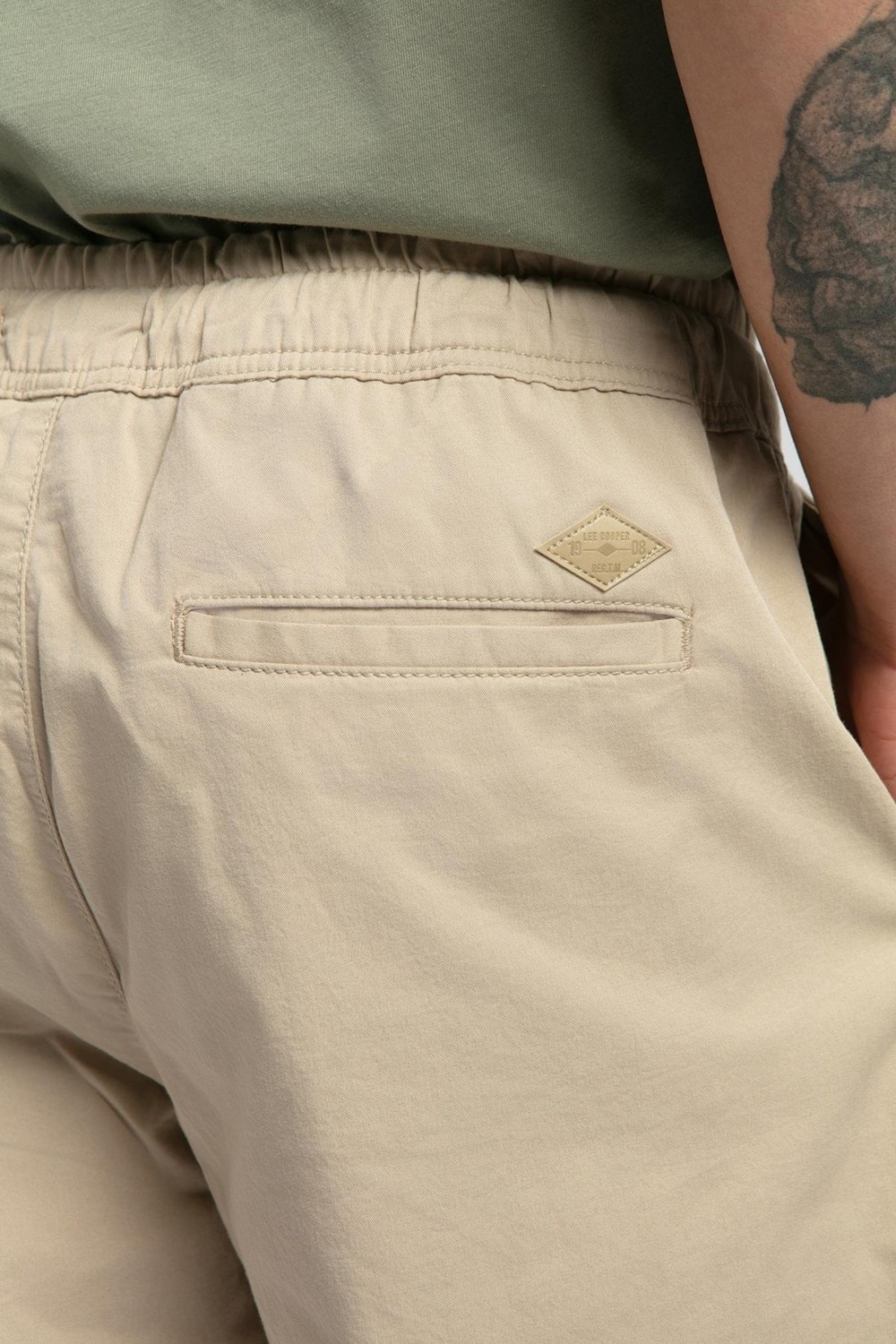 Lee Cooper Jogger 2 Normal Bel Rahat Kesim Bilekte Lastikli Paça Bej Erkek Pantolon görsel 5