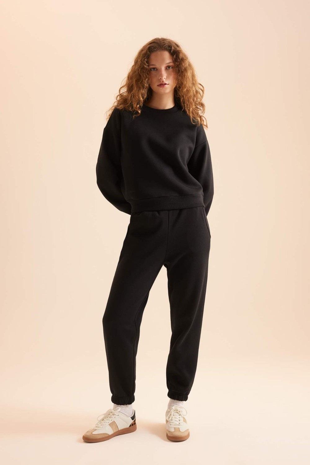 DeFacto Regular Fit 2'li Takım Sweatshirt Beli Lastikli Jogger Eşofman Altı D8022AXNS