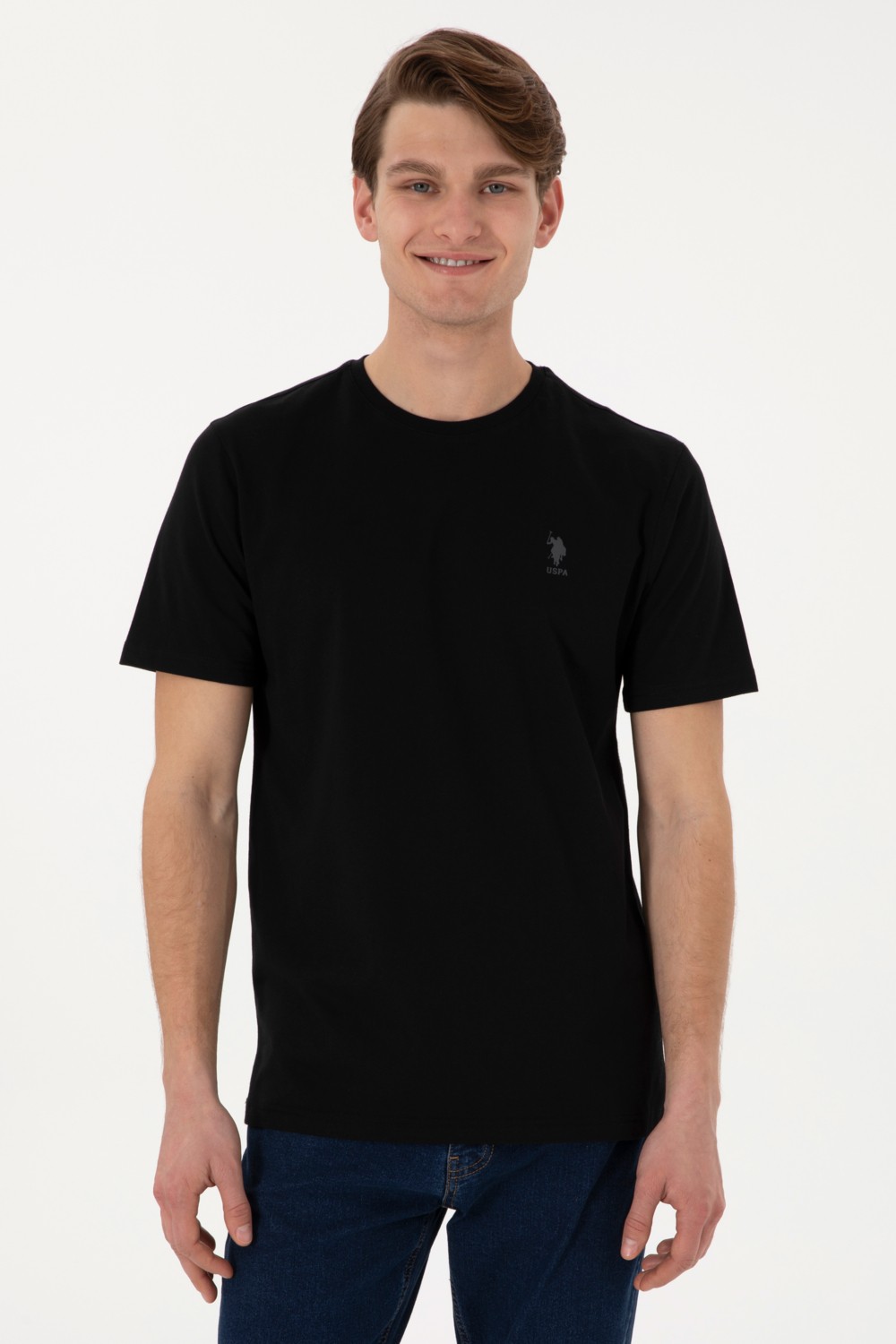 U.S. Polo Assn. Erkek Regular Fit Bisiklet Yaka Beyaz Tişört 50299544-VR013 görsel 8