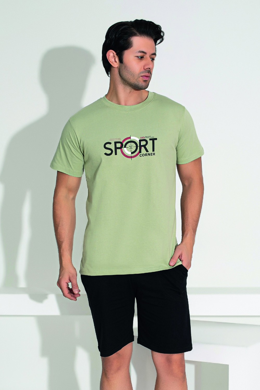 Remsa Erkek Şort Tshirt Pijama Takımı 25258 Lacivert