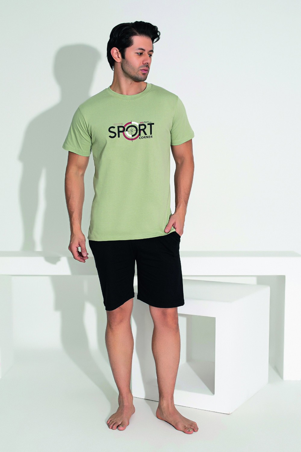 Remsa Erkek Şort Tshirt Pijama Takımı 25258 Lacivert görsel 3