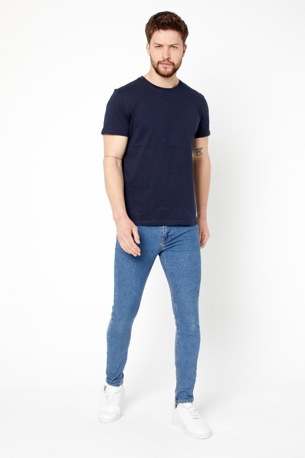 Mmetalic Erkek Siyah T- Shirt Regular Fit Rahat Kesim Bisiklet Yaka Basic Tişört