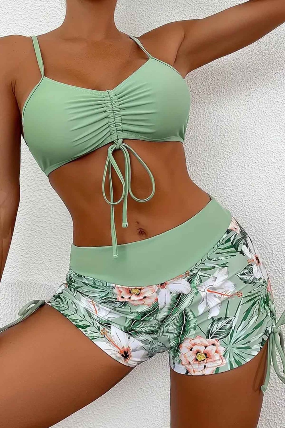 Angelsin Büzgü Ayarlı Baskılı Bikini Takımı görsel 5