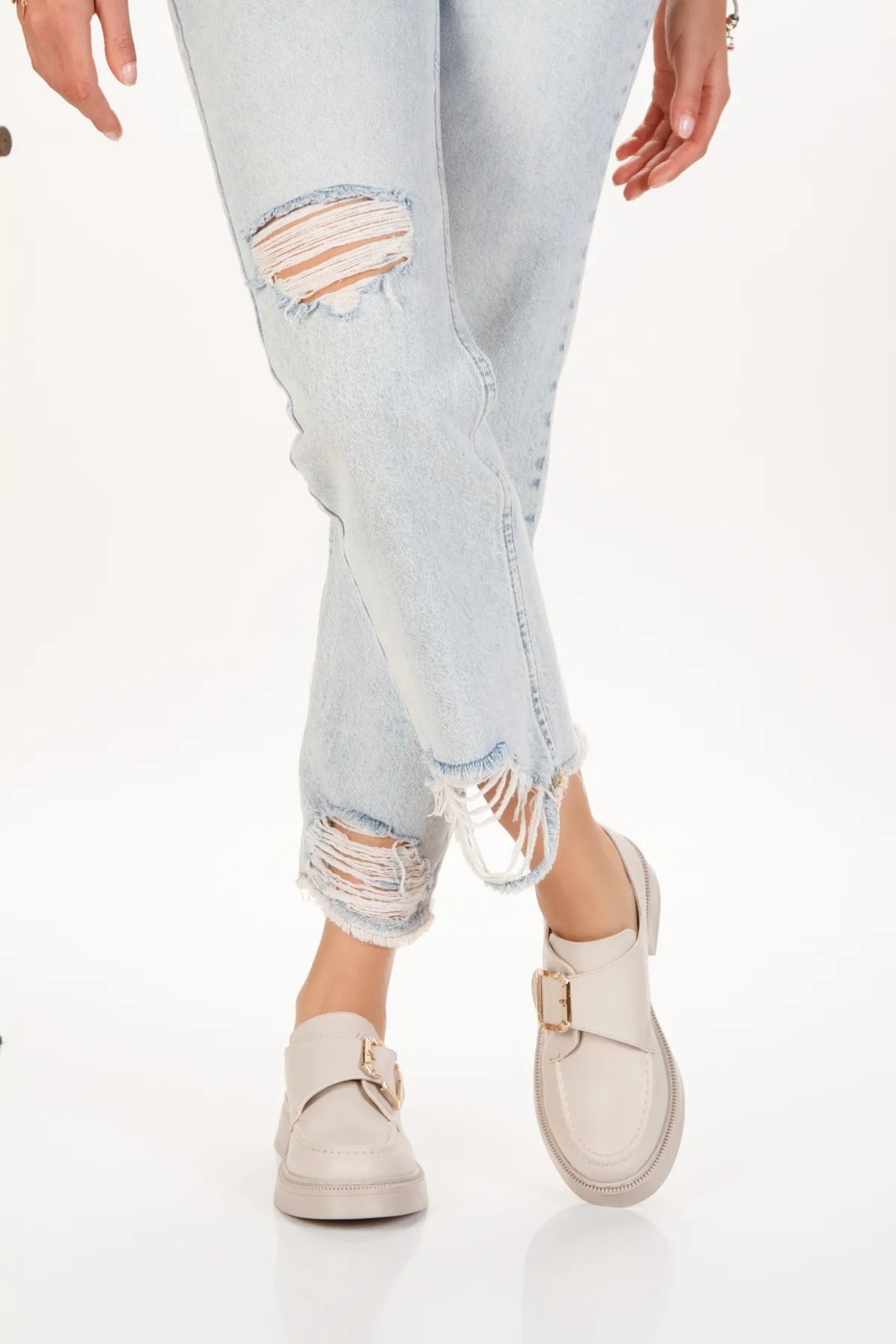 İnyola Shoes Kadın Bant Detaylı Oxford Ayakkabı 4053