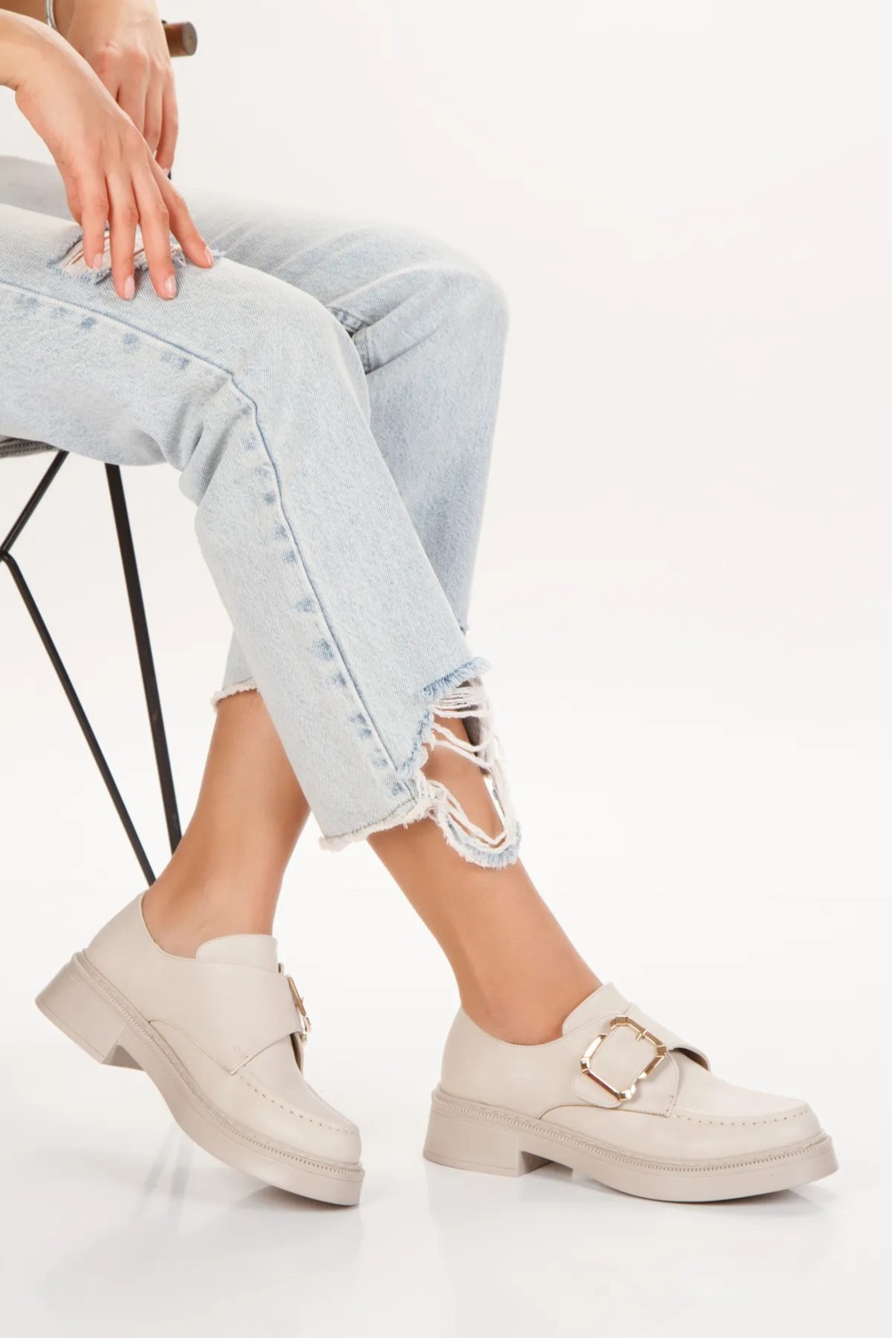 İnyola Shoes Kadın Bant Detaylı Oxford Ayakkabı 4053 görsel 6