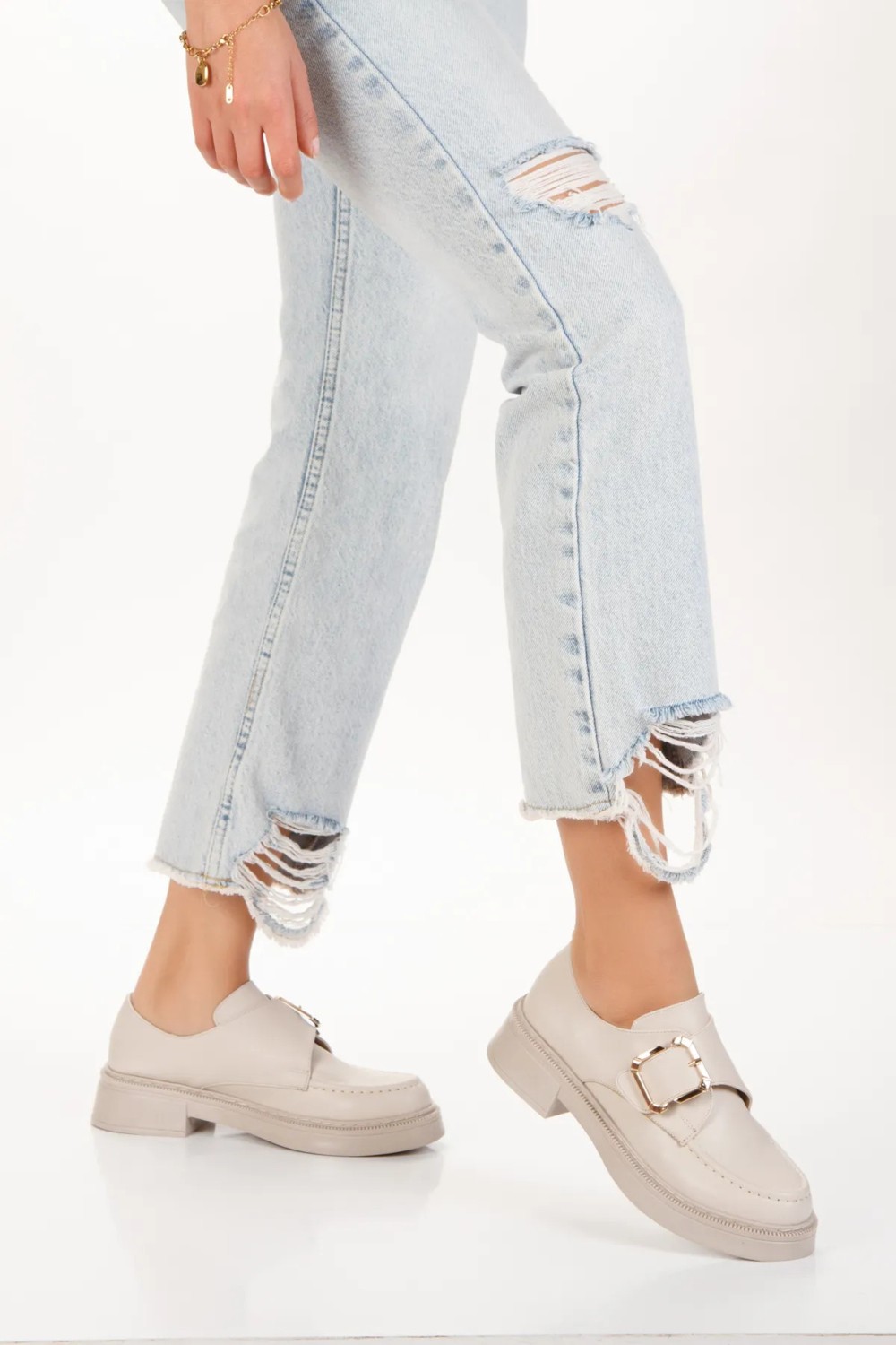İnyola Shoes Kadın Bant Detaylı Oxford Ayakkabı 4053 görsel 8