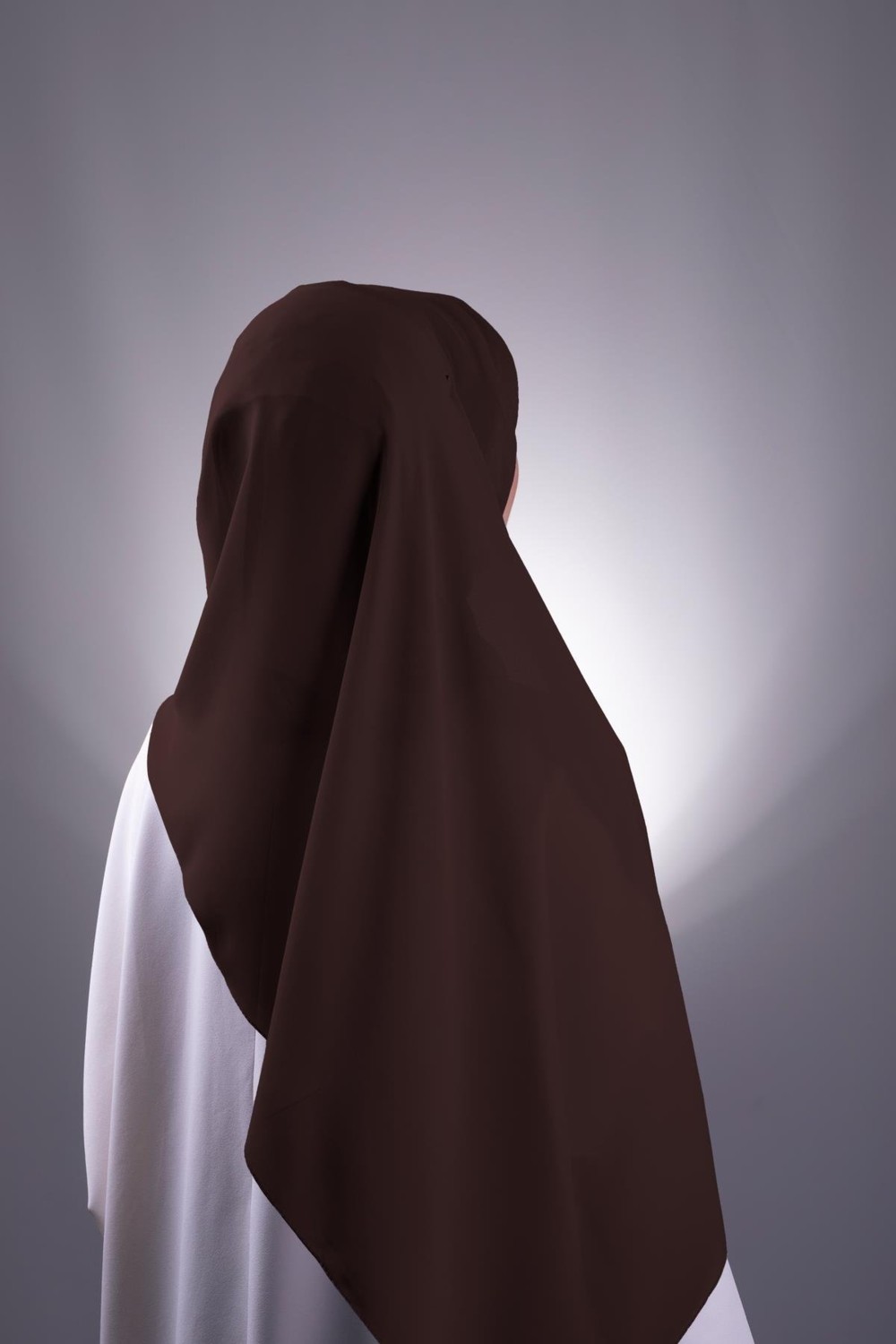 Hürrem Bone Kahve Arkadan Bağlamalı Şal Şifon Çapraz Üç Bantlı 1457_14 görsel 3