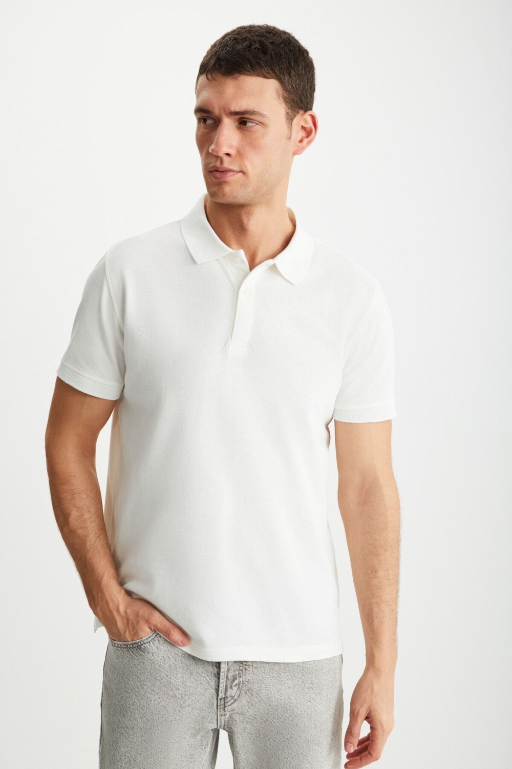 Grimelange Tarnex Erkek %100 Pamuk Kısa Kollu Regular Fit Yeşil Polo Yaka T-shirt