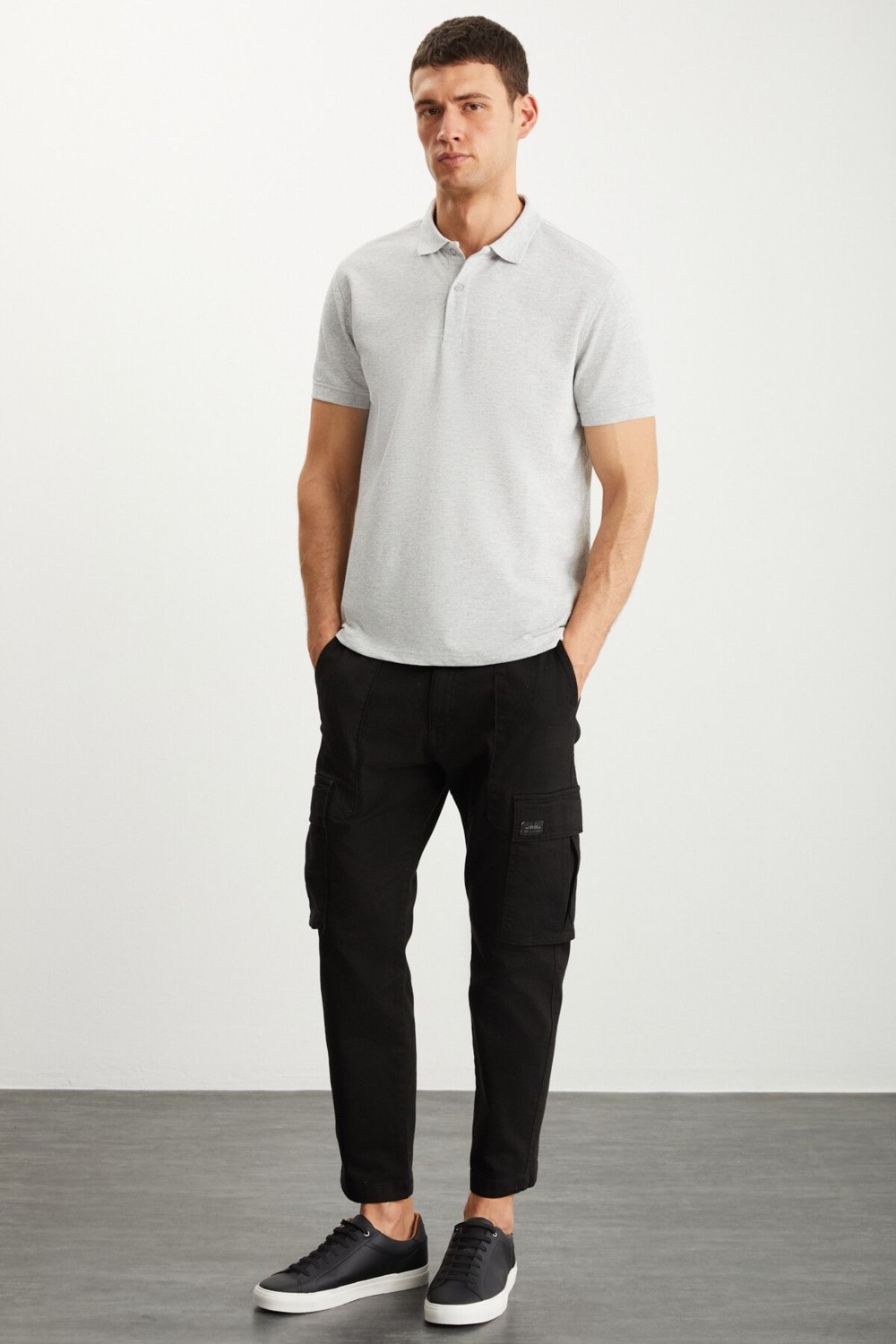 Grimelange Tarnex Erkek %100 Pamuk Kısa Kollu Regular Fit Yeşil Polo Yaka T-shirt