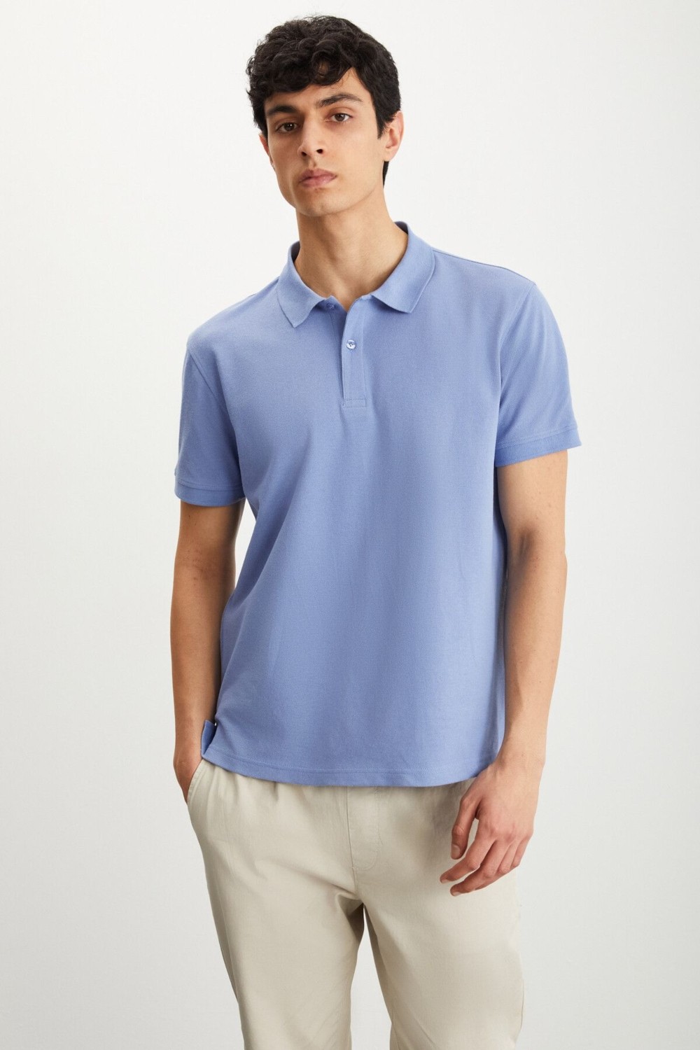 Grimelange Tarnex Erkek %100 Pamuk Kısa Kollu Regular Fit Yeşil Polo Yaka T-shirt