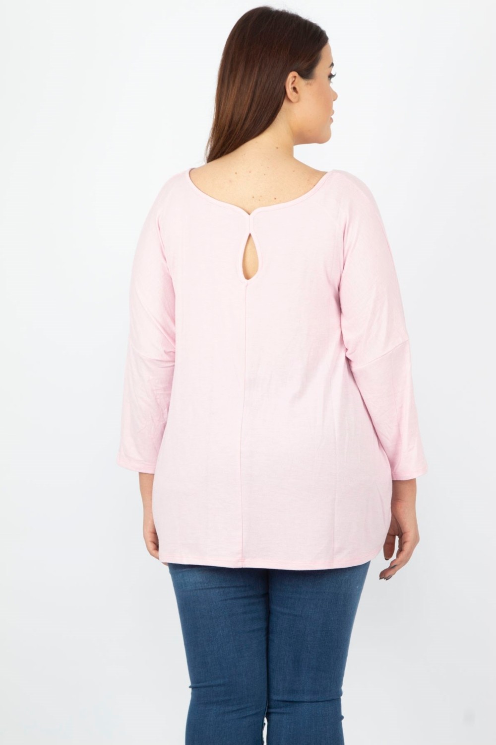 Şans Kadın Pembe Yarasa Kol Tunik 65N29751 görsel 2