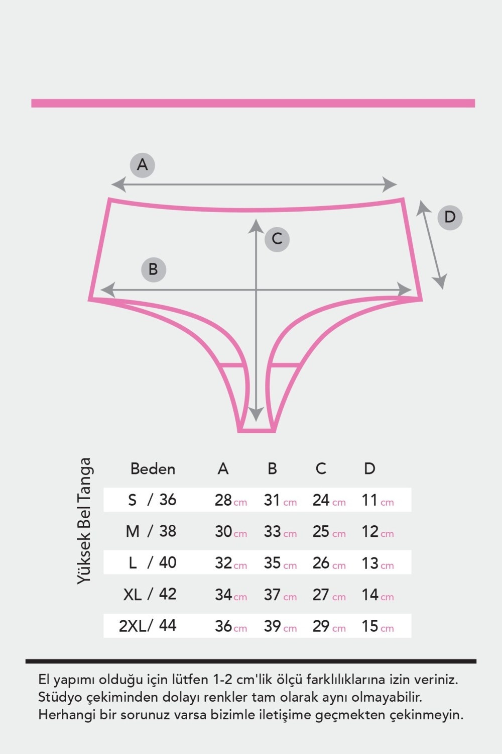 Hilady Kadın Tanga, Yüksek Bel Tanga, String Tanga Açık Soft Pamuklu Esnek görsel 3