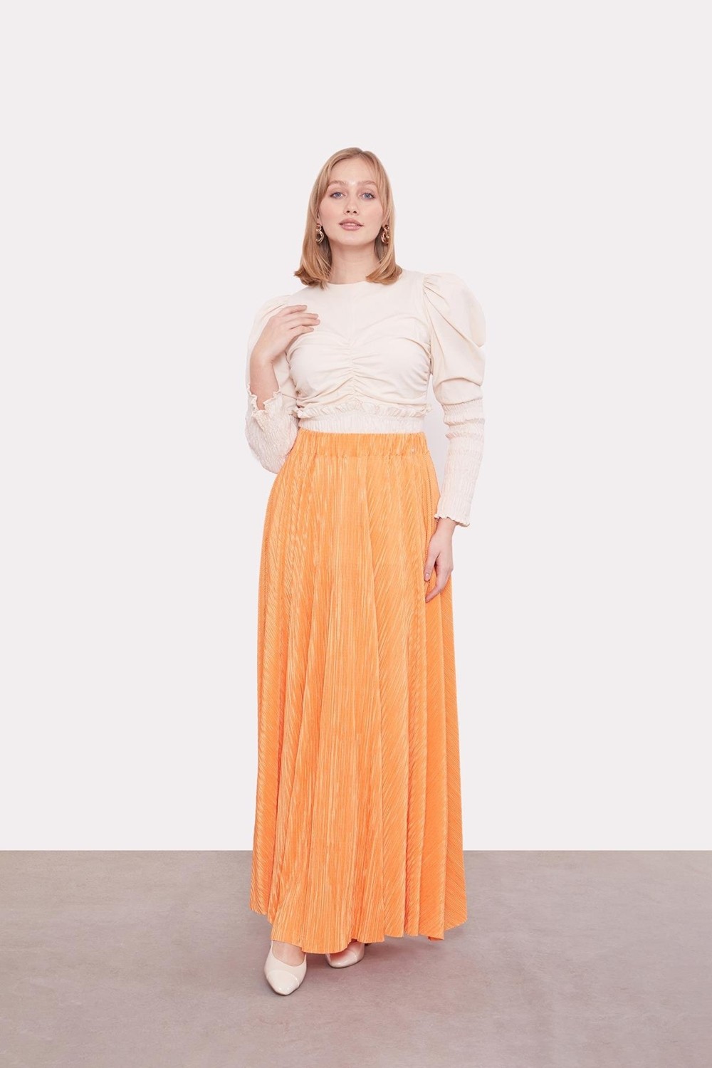 Lêvi D'or Oranj Pileli Etek görsel 3