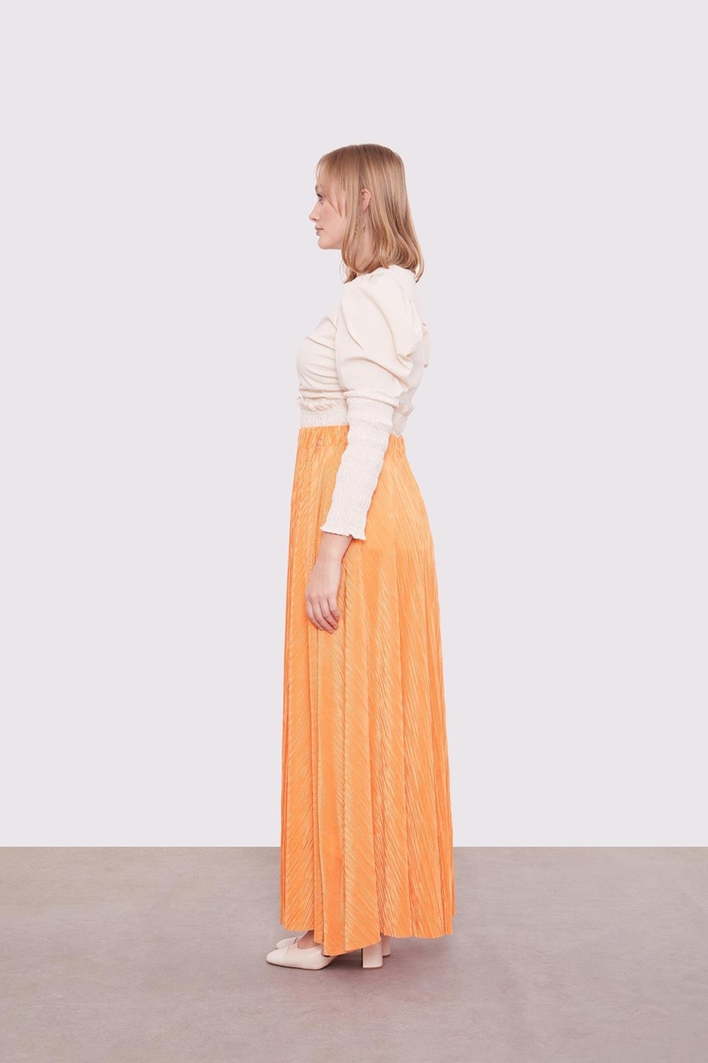 Lêvi D'or Oranj Pileli Etek görsel 4