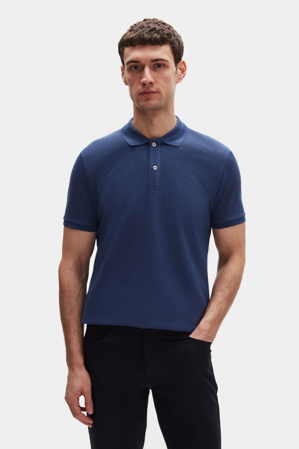 D'S Damat Regular Fit Vizon Pike Dokulu %100 Pamuk Kıvrılmaz Polo Yaka Nakışlı T-shirt 4HC14ORT51000