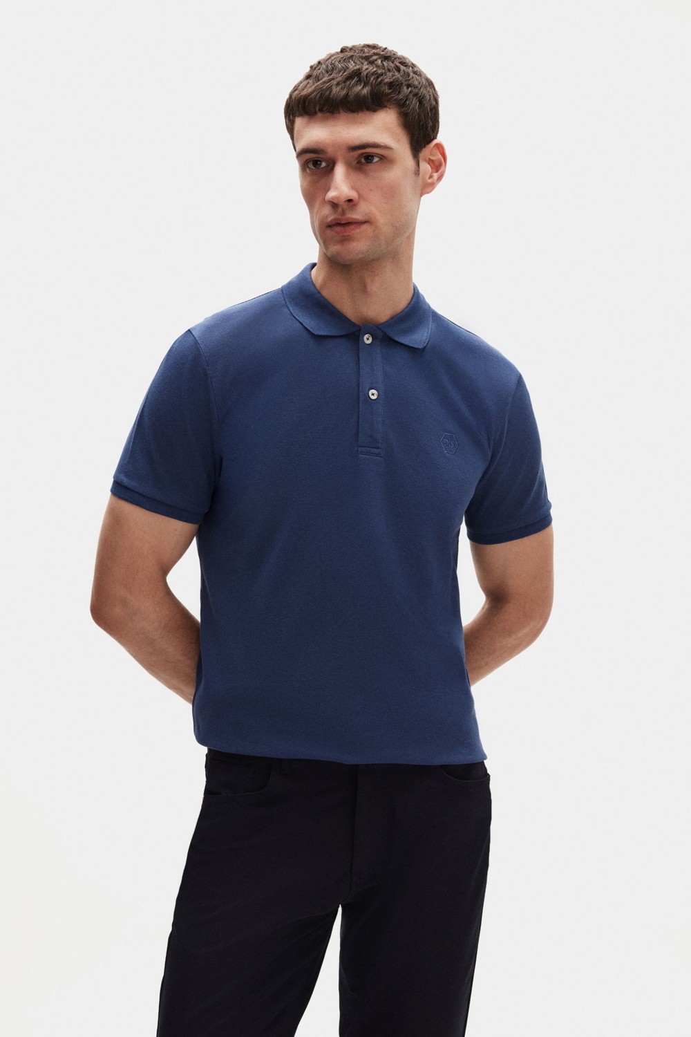 D'S Damat Regular Fit Vizon Pike Dokulu %100 Pamuk Kıvrılmaz Polo Yaka Nakışlı T-shirt 4HC14ORT51000 görsel 7