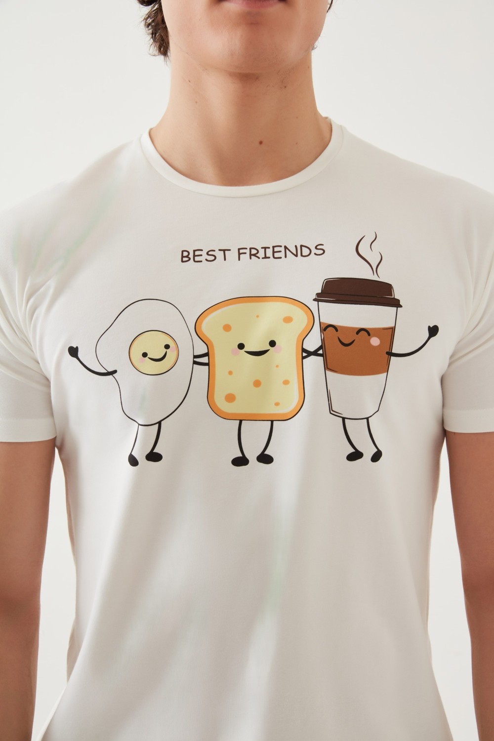 Koza İç Giyim Erkek Kısa Kollu Pamuklu Ekose Desenli Breakfast Baskılı Pijama Takımı görsel 6