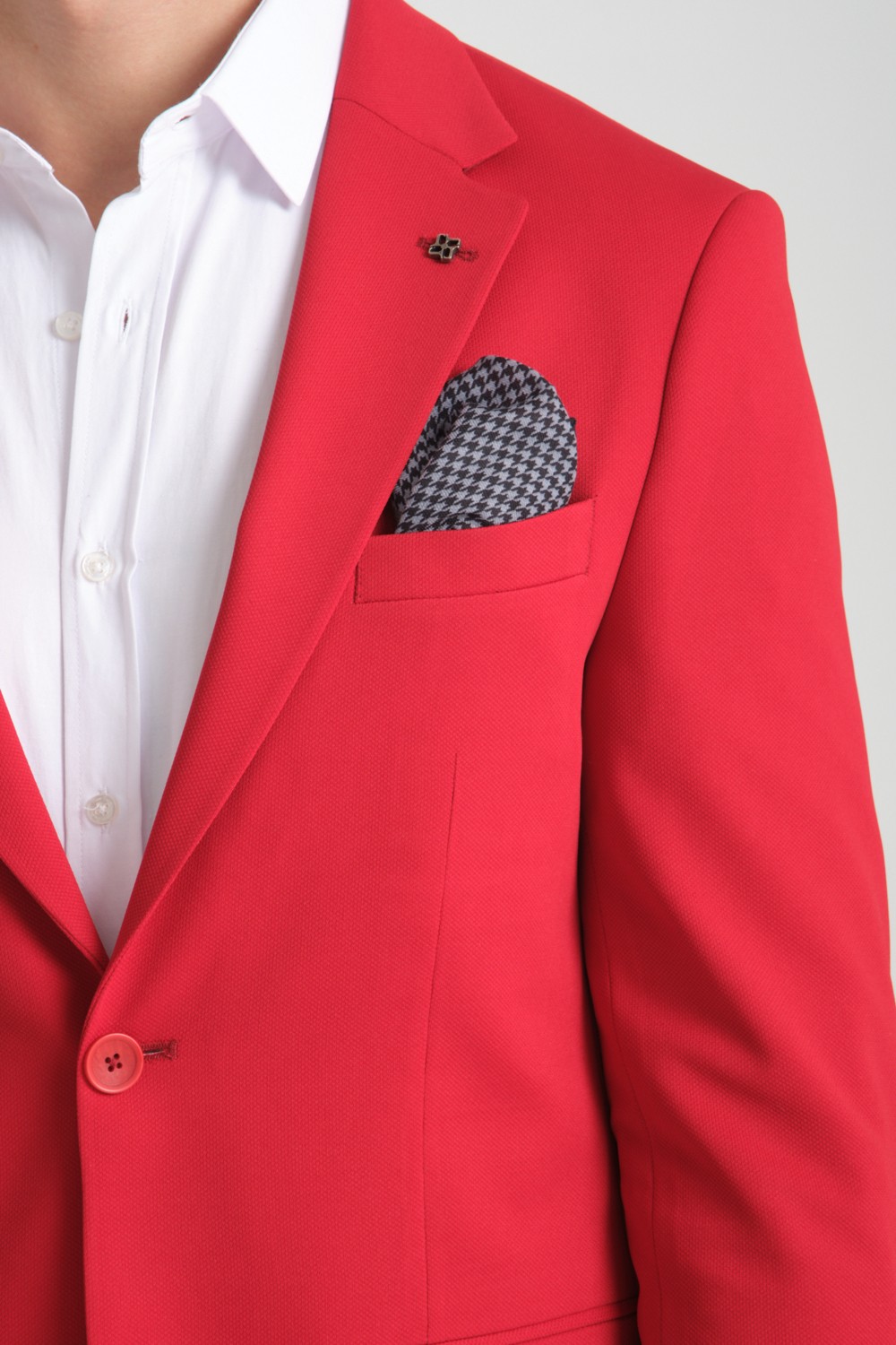 Frappoli Baselna Erkek Kahve Esneyen Likralı Kumaşlı Tam Astarlı Slim Fit Mono Yaka Dar Kesim Blazer Ceket görsel 7