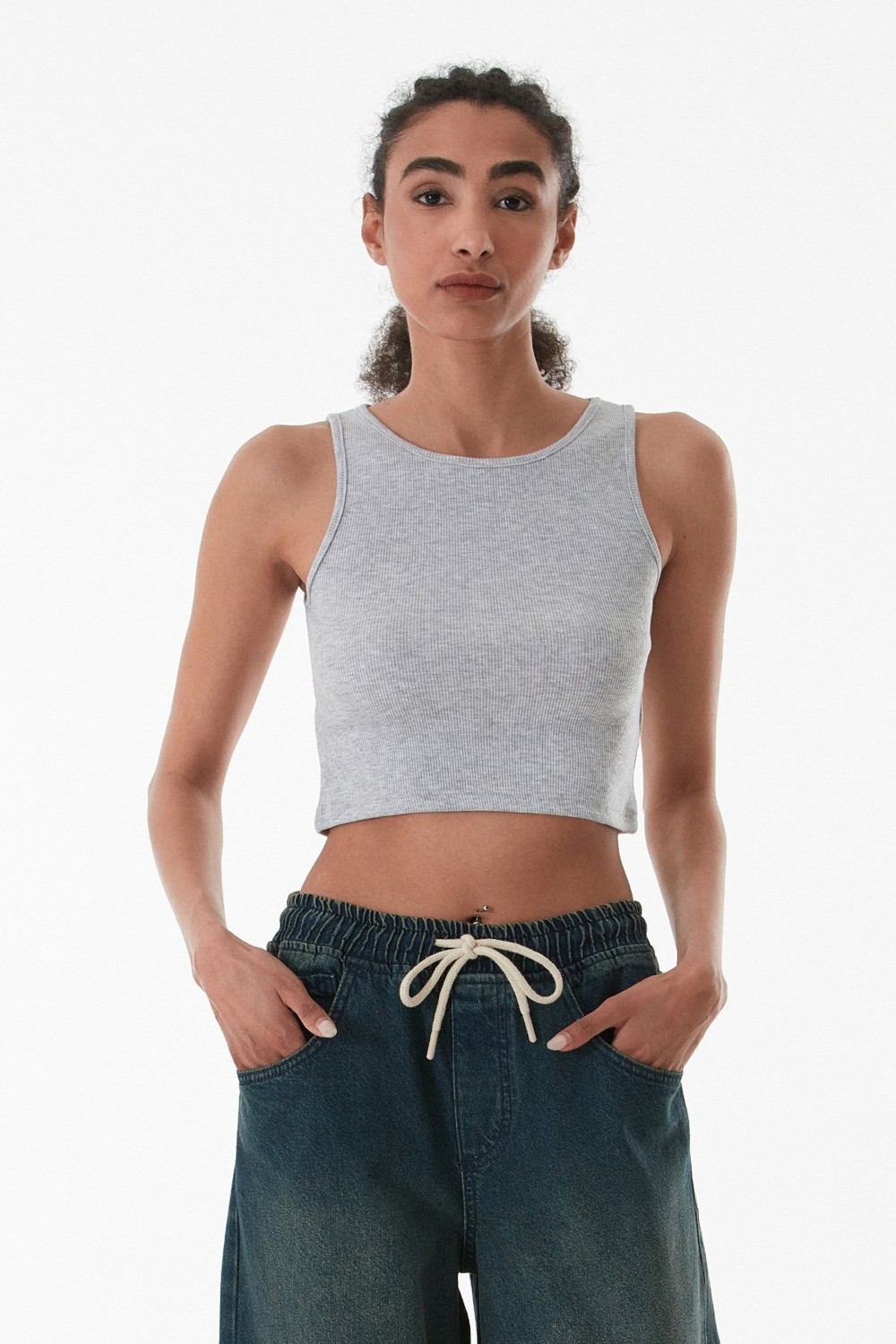 FullaModa Basic Fitilli Halter Yaka Modal Body görsel 3