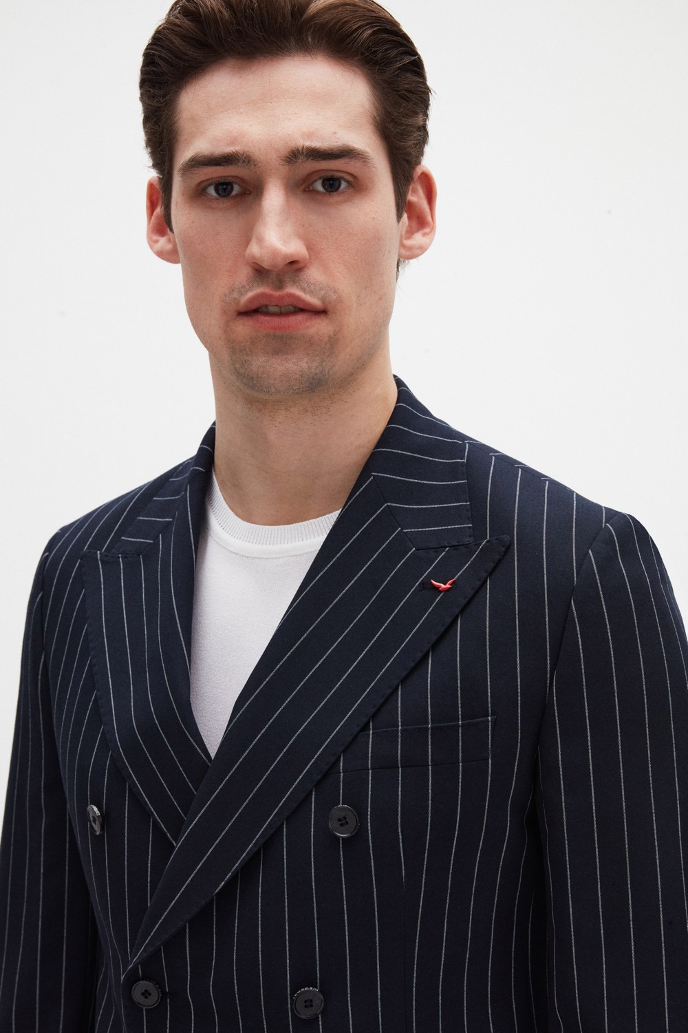 D'S Damat Ds Damat Regular Fit Lacivert Çizgili Kruvaze Takim Elbise 4HF05ORT01588 görsel 3