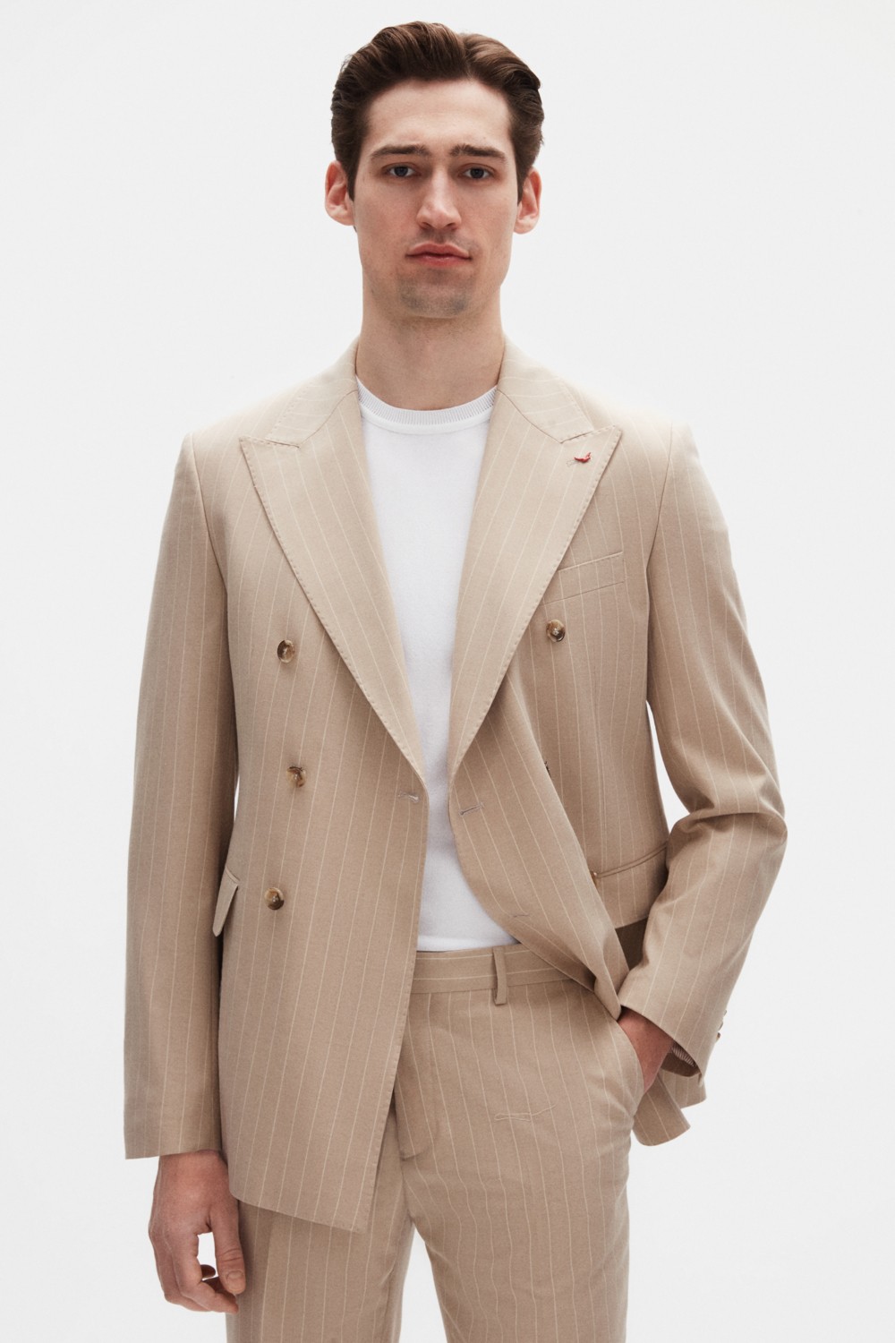 D'S Damat Ds Damat Regular Fit Lacivert Çizgili Kruvaze Takim Elbise 4HF05ORT01588 görsel 7