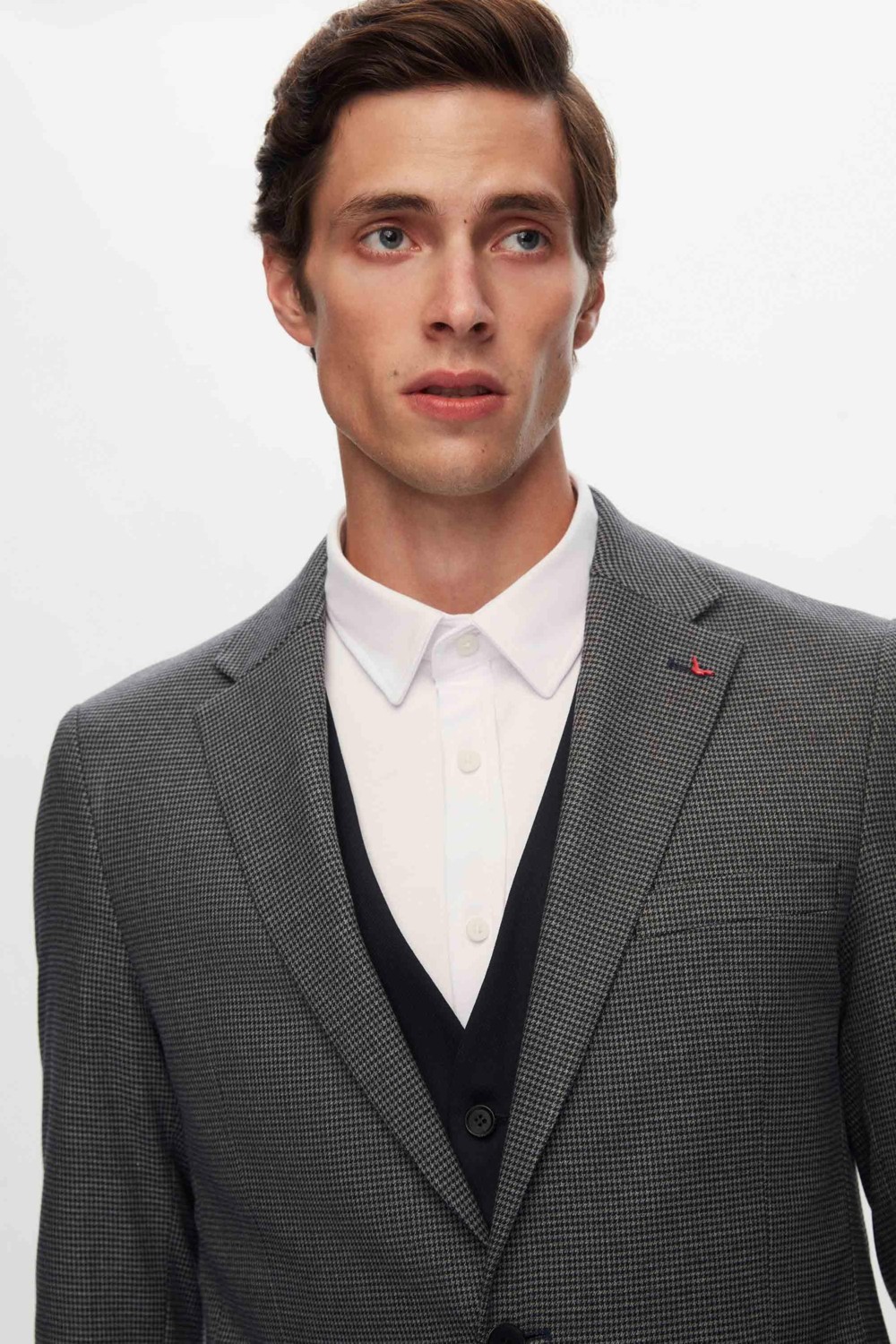 D'S Damat Ds Damat Slim Fit Lacivert Mono Yaka Viskonlu Takim Elbise Kombinli görsel 3