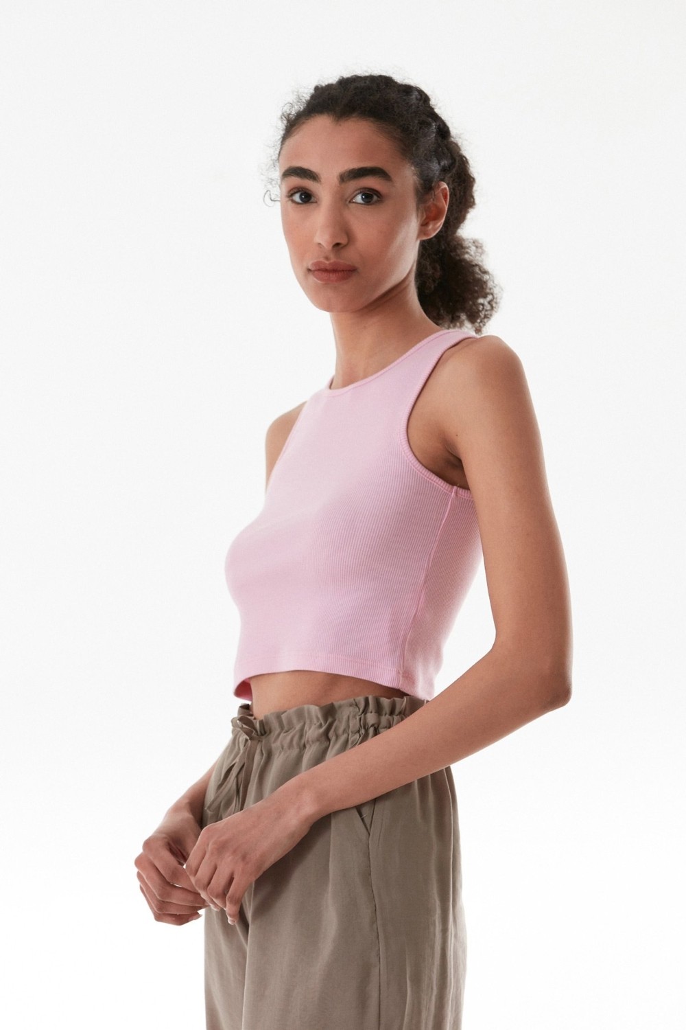 FullaModa Basic Fitilli Halter Yaka Modal Body görsel 8
