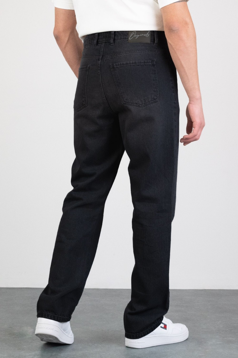 Hlt Jeans Erkek Antrasit Straight Baggy Fit Likrasız Rahat Kesim %100 Pamuk Loose Jean Pantolon GEORGE görsel 4