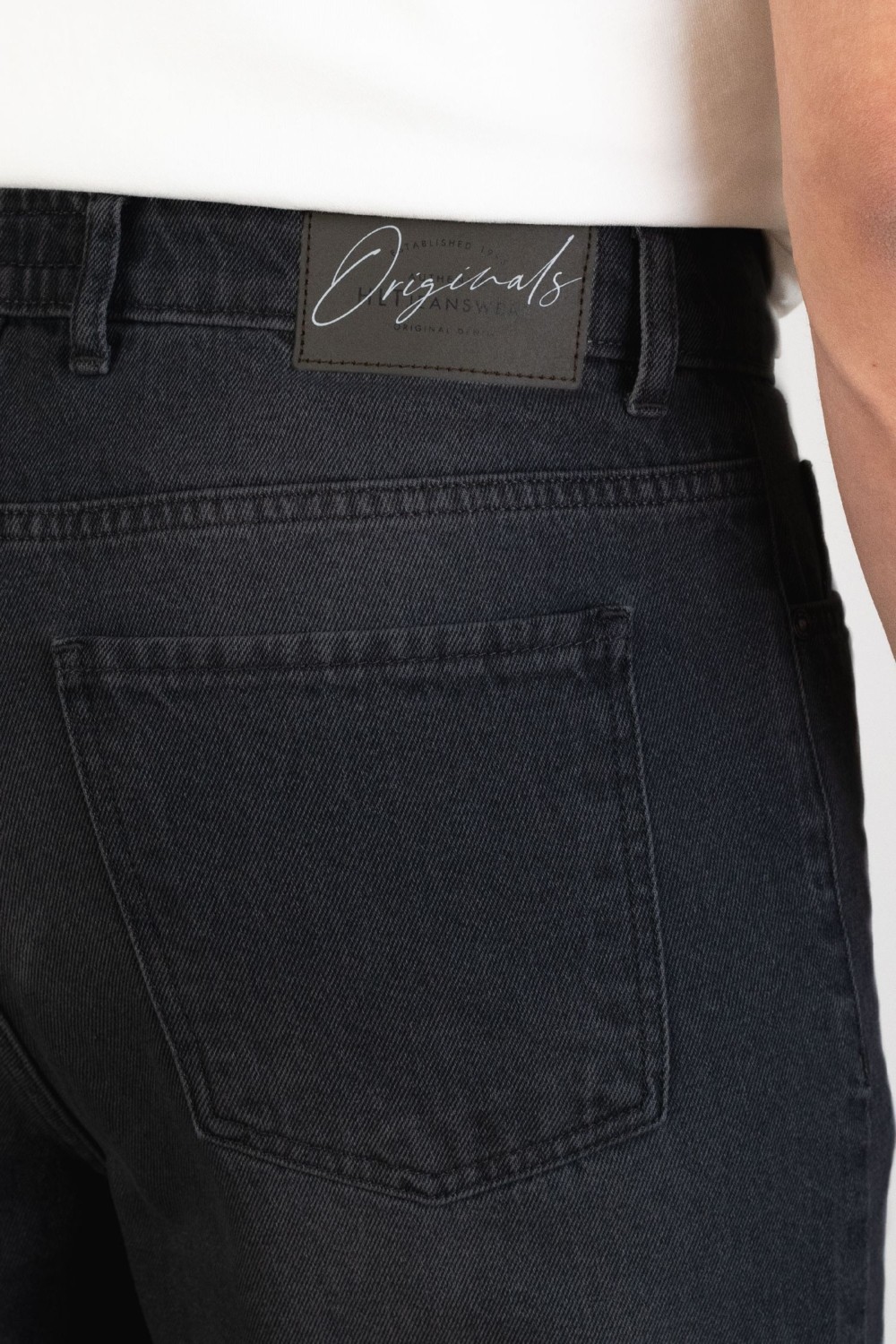 Hlt Jeans Erkek Antrasit Straight Baggy Fit Likrasız Rahat Kesim %100 Pamuk Loose Jean Pantolon GEORGE görsel 5
