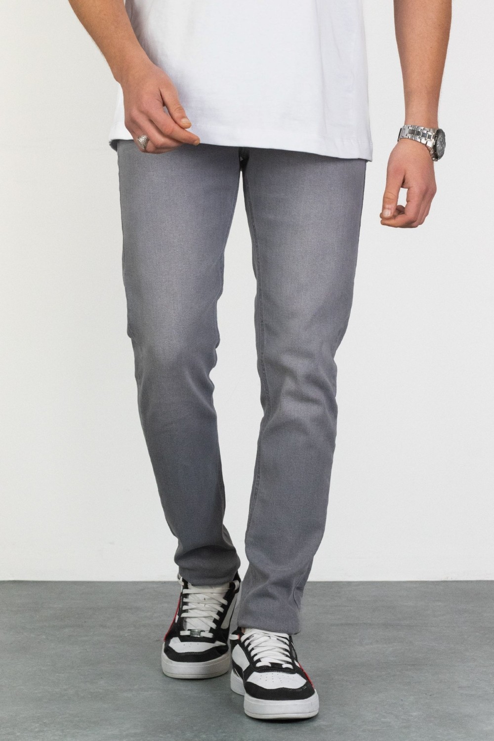Hlt Jeans Erkek Gri Regular Jeans Likralı Esnek Kot Pantolon HLTHE001983 görsel 2