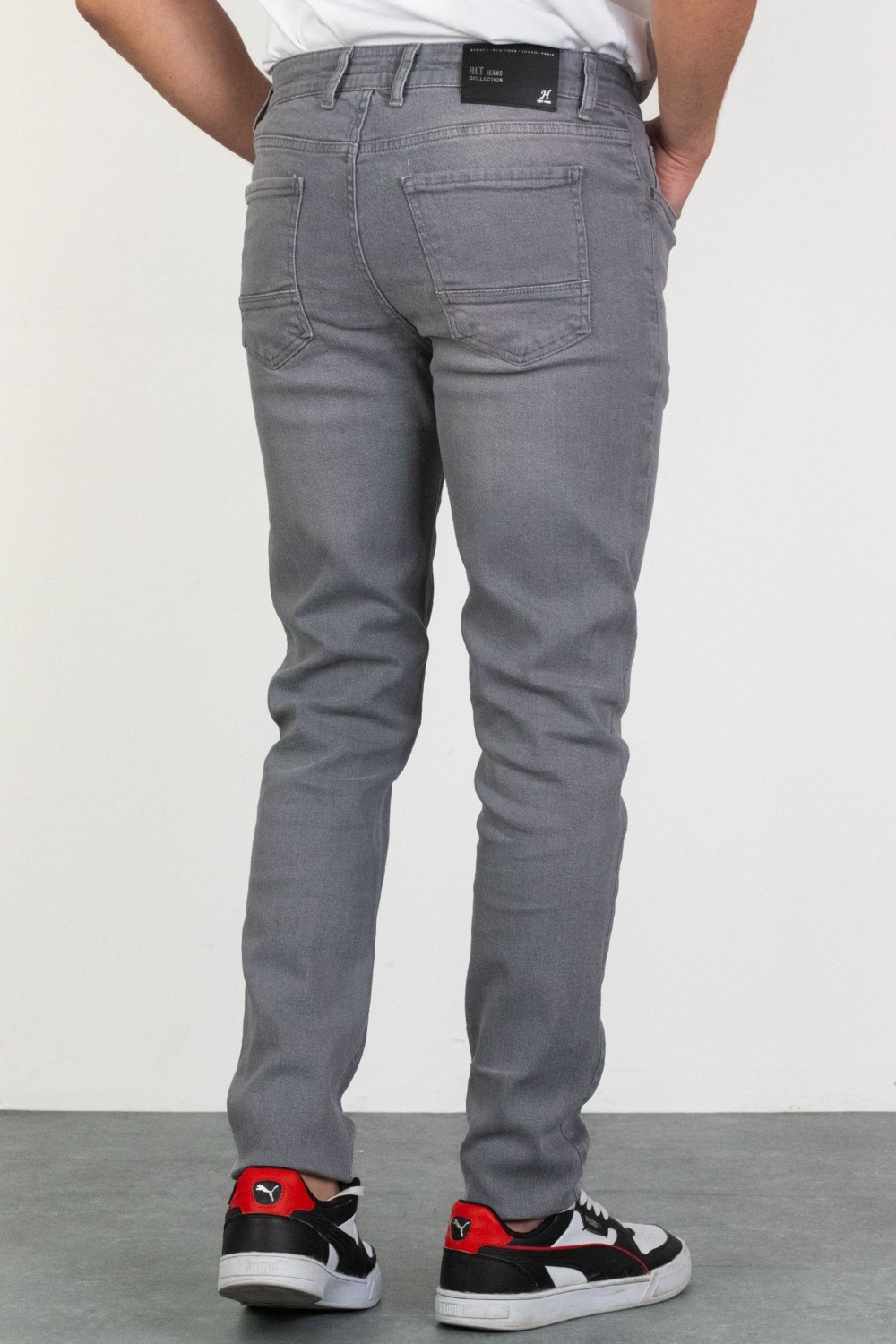 Hlt Jeans Erkek Gri Regular Jeans Likralı Esnek Kot Pantolon HLTHE001983 görsel 4