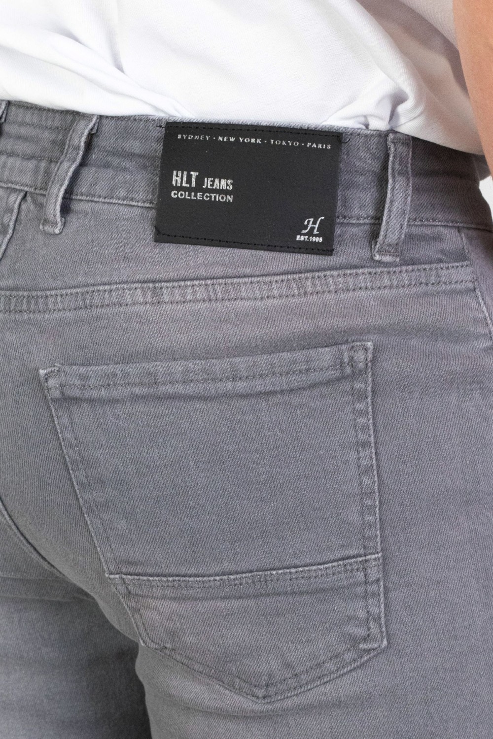 Hlt Jeans Erkek Gri Regular Jeans Likralı Esnek Kot Pantolon HLTHE001983 görsel 5