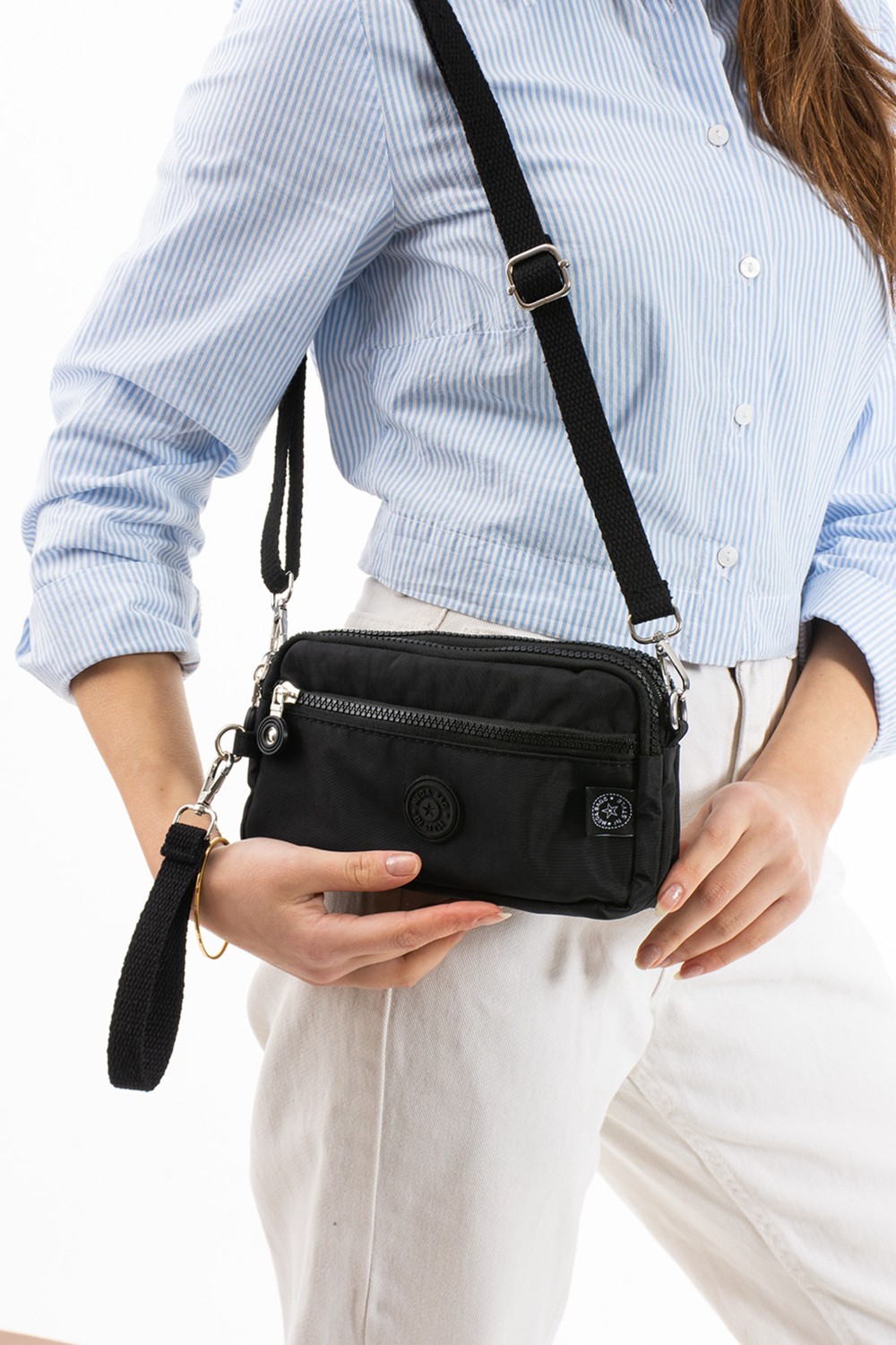 Mega Çanta M 231 Mega Bag Krinkıl Kumaş El Omuz Çantası, Telefonluk (Yatay), Clutch