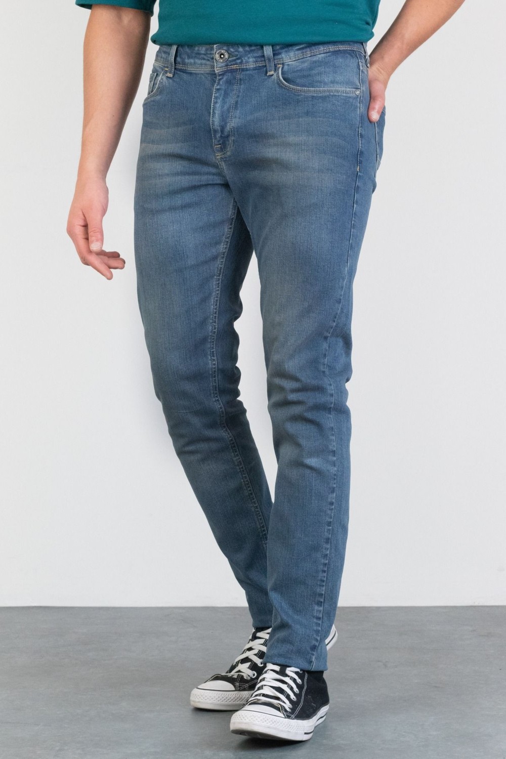 Hlt Jeans Erkek Açık Mavi Taşlamalı Slim Fit Denim Jeans Kot Pantolon Hlthe001943a görsel 2