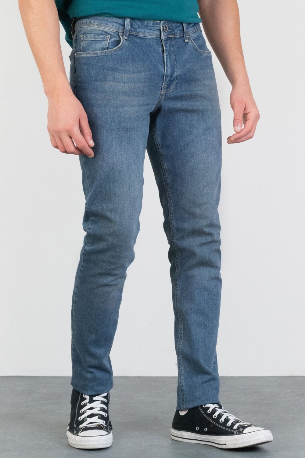 Hlt Jeans Erkek Açık Mavi Taşlamalı Slim Fit Denim Jeans Kot Pantolon Hlthe001943a görsel 3