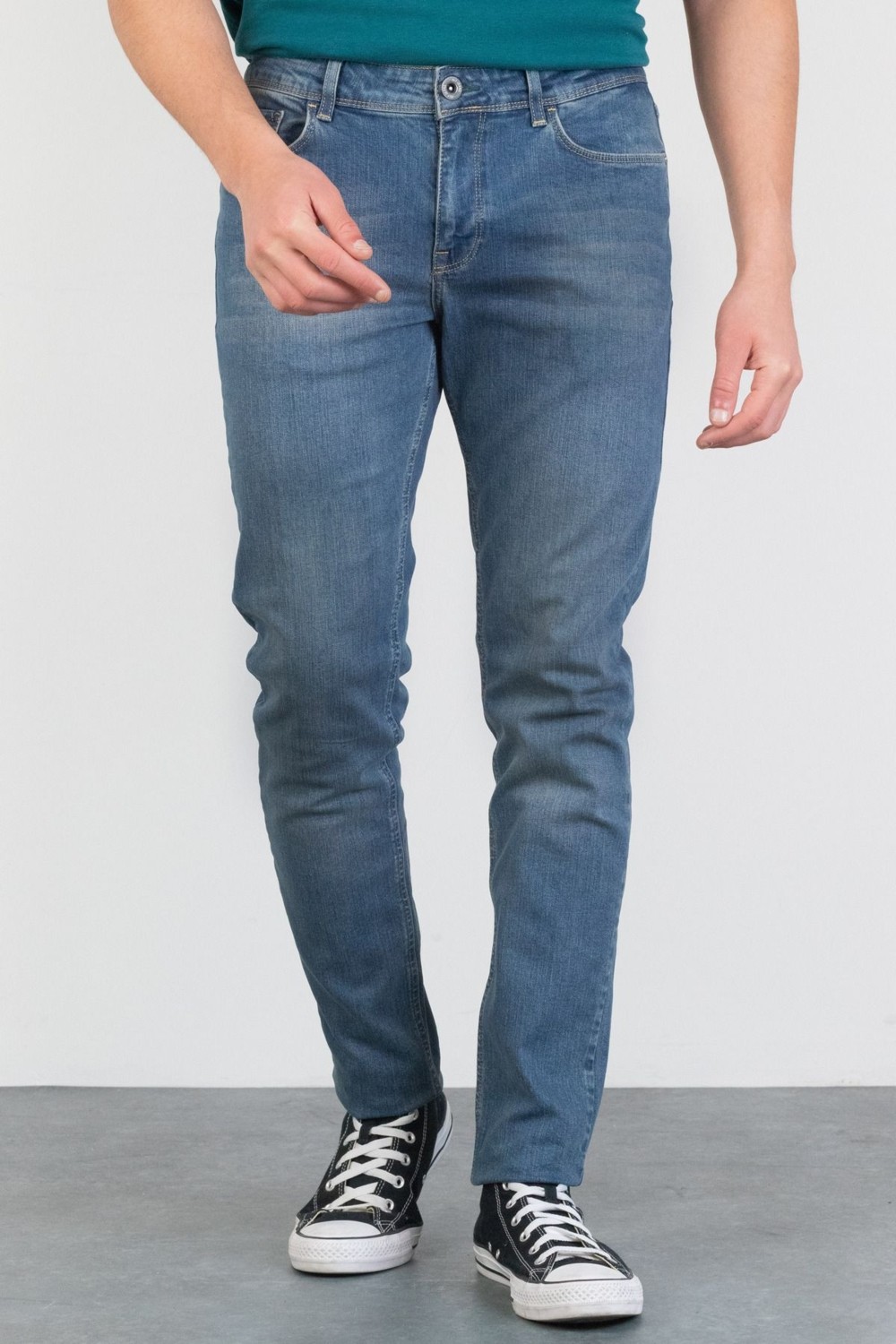 Hlt Jeans Erkek Açık Mavi Taşlamalı Slim Fit Denim Jeans Kot Pantolon Hlthe001943a görsel 4