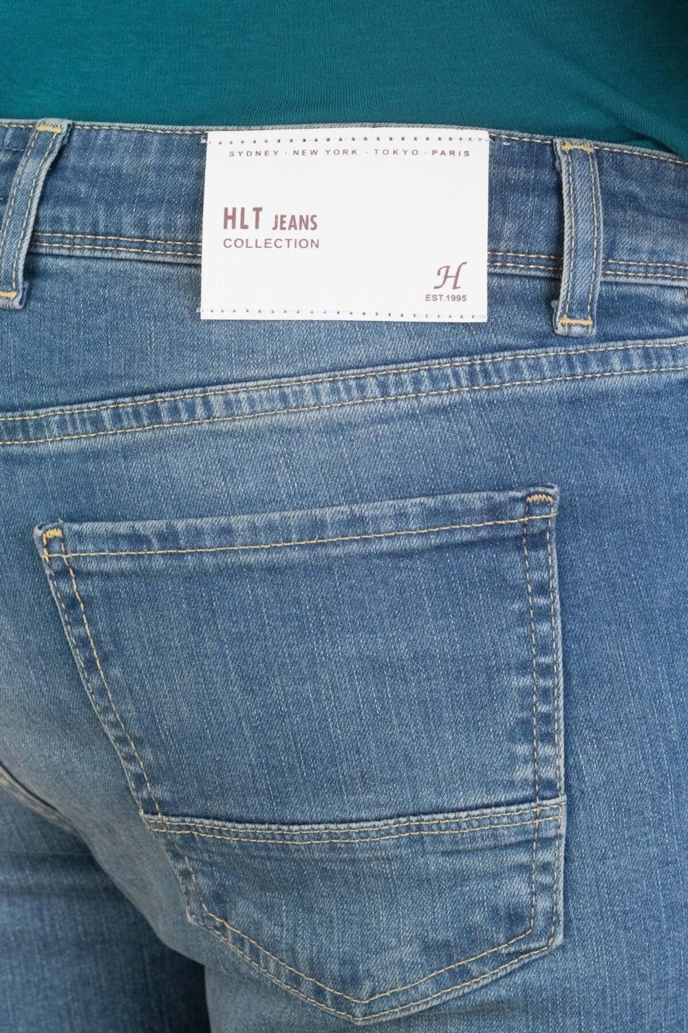 Hlt Jeans Erkek Açık Mavi Taşlamalı Slim Fit Denim Jeans Kot Pantolon Hlthe001943a görsel 7