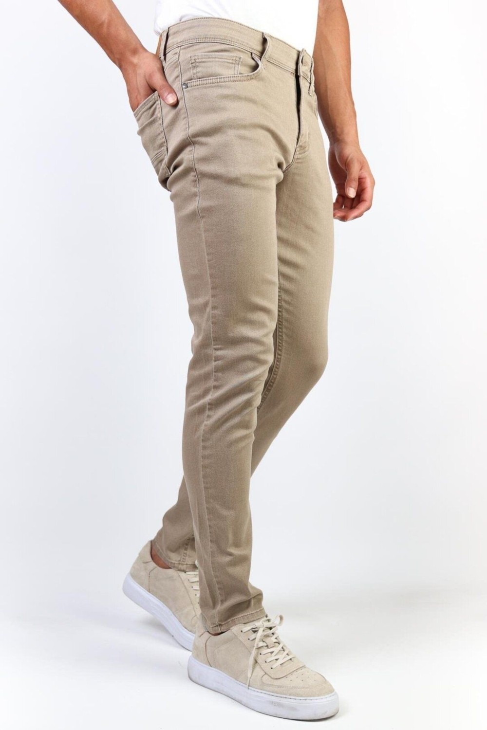 Hlt Jeans Erkek Bej Slim Fit Esnek Likralı Jean Kot Pantolon Hlthe001966