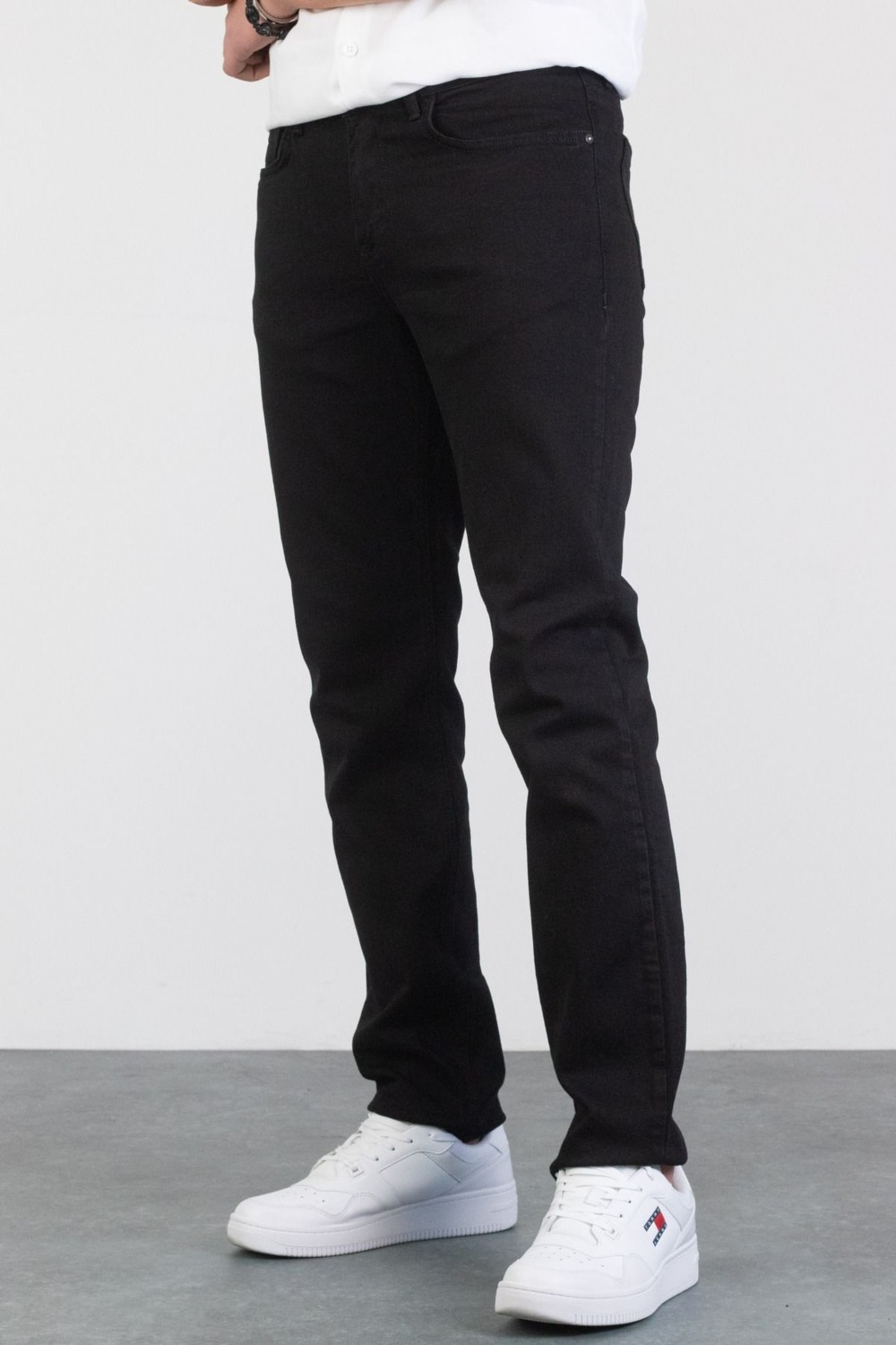 Hlt Jeans Erkek Siyah Regular Boru Paça Esnek Likralı Denim Jeans Kot Pantolon HLTHE001973 - SİYAH görsel 2