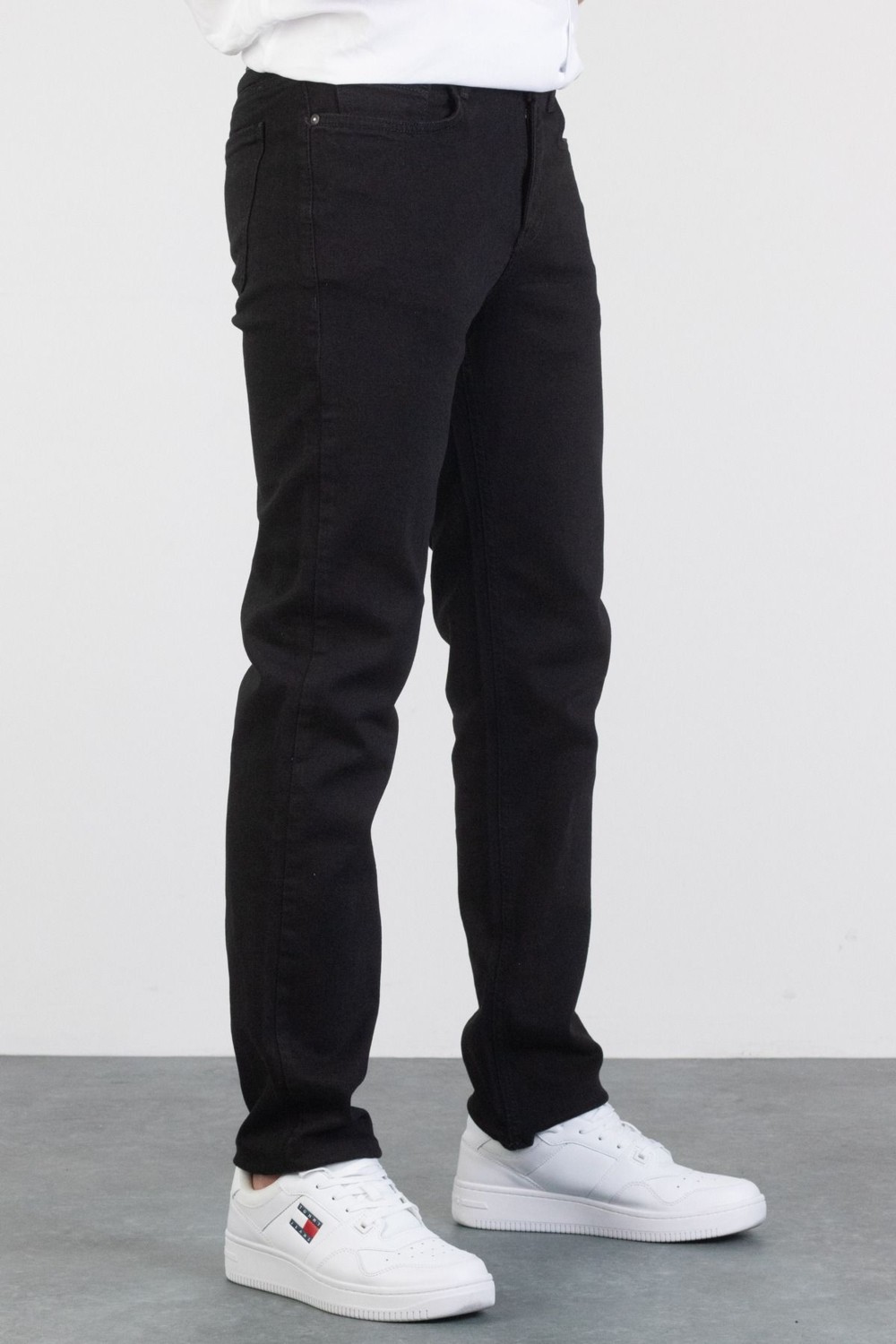 Hlt Jeans Erkek Siyah Regular Boru Paça Esnek Likralı Denim Jeans Kot Pantolon HLTHE001973 - SİYAH görsel 4