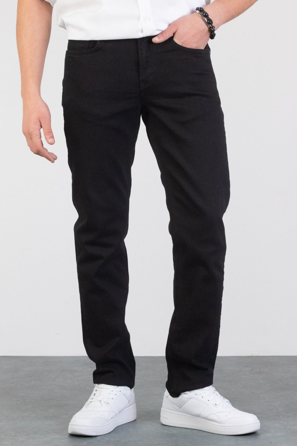 Hlt Jeans Erkek Siyah Regular Boru Paça Esnek Likralı Denim Jeans Kot Pantolon HLTHE001973 - SİYAH görsel 5