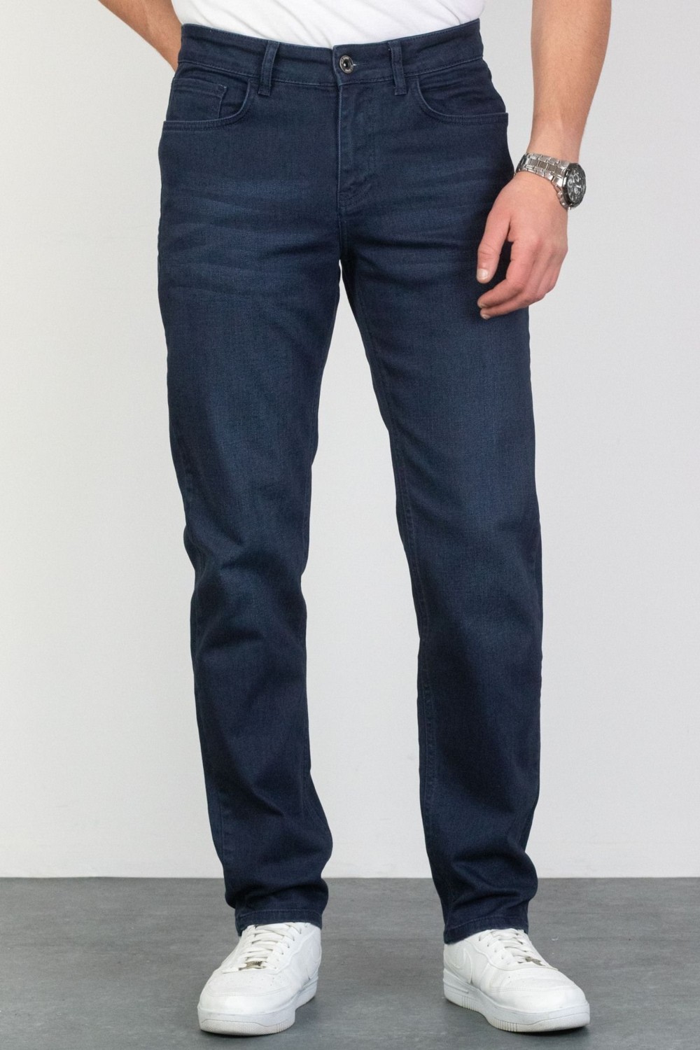 Hlt Jeans Erkek Lacivert Regular Fit Rahat Kesim Esnek Likralı Denim Jeans Kot Pantolon Hlthe003005