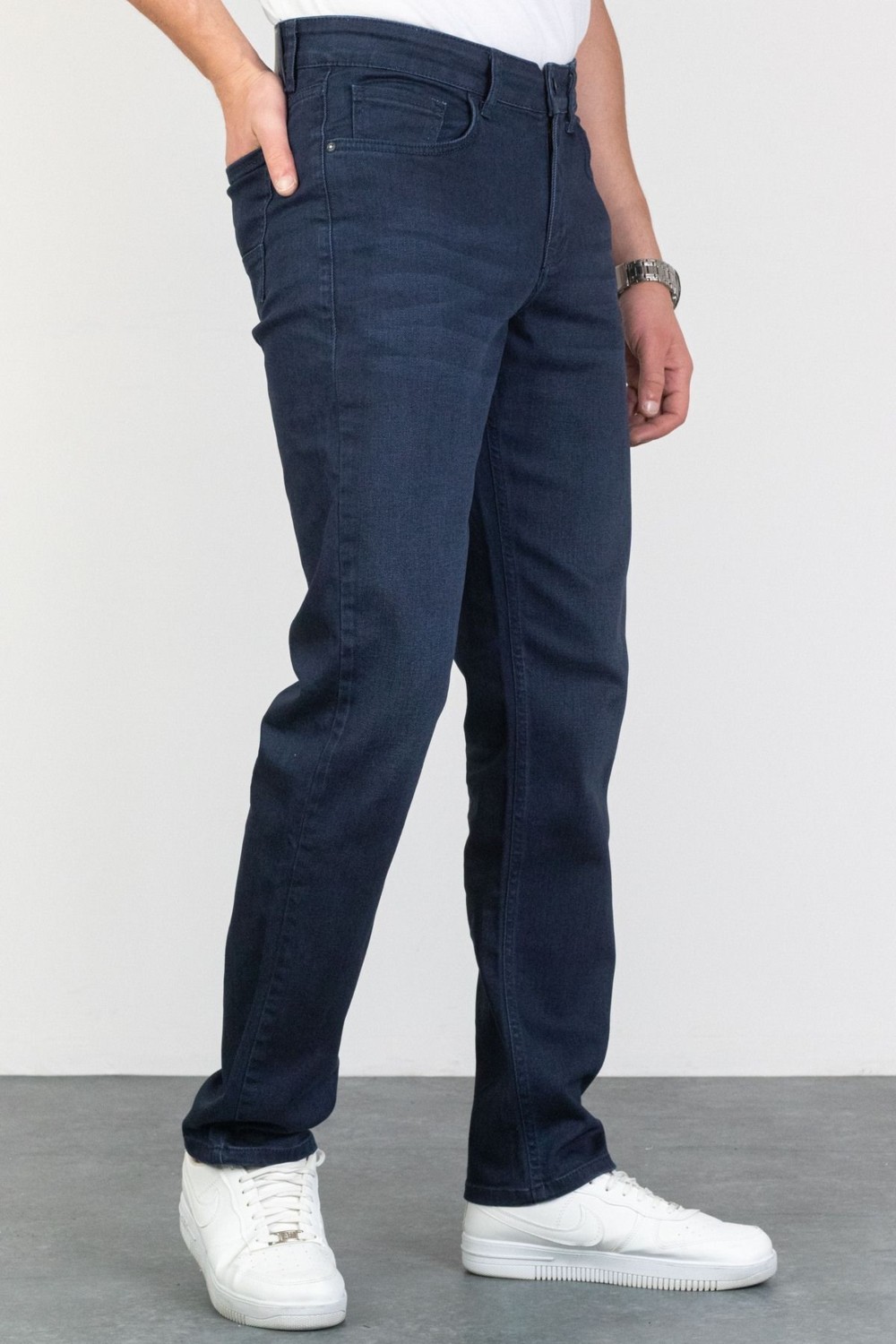 Hlt Jeans Erkek Lacivert Regular Fit Rahat Kesim Esnek Likralı Denim Jeans Kot Pantolon Hlthe003005 görsel 2