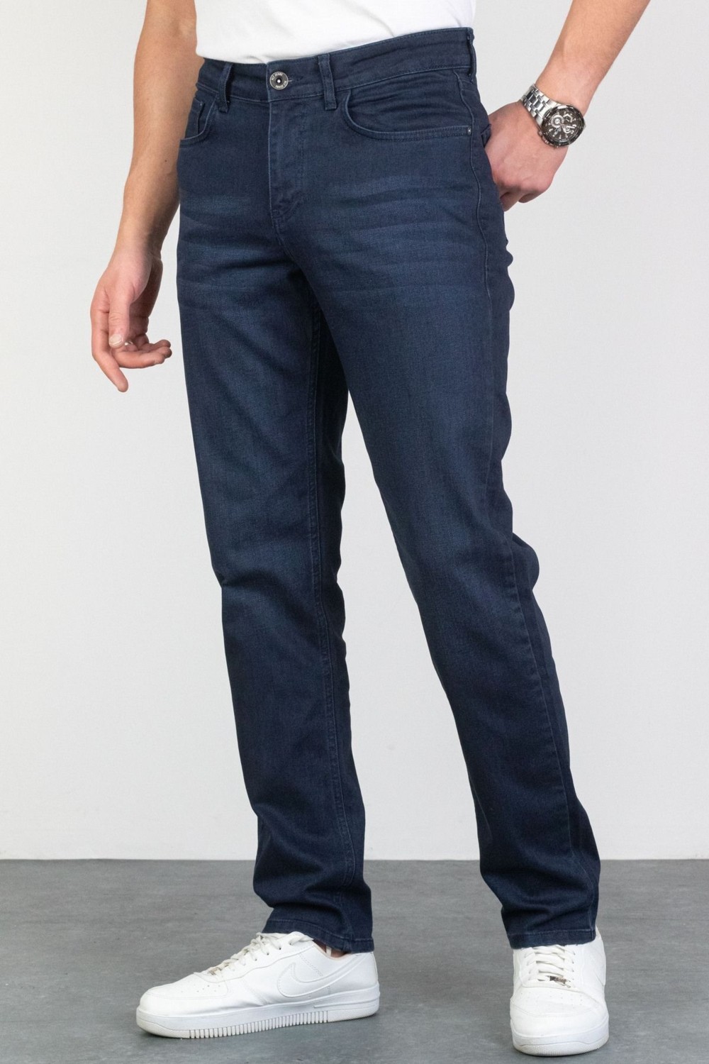 Hlt Jeans Erkek Lacivert Regular Fit Rahat Kesim Esnek Likralı Denim Jeans Kot Pantolon Hlthe003005 görsel 3