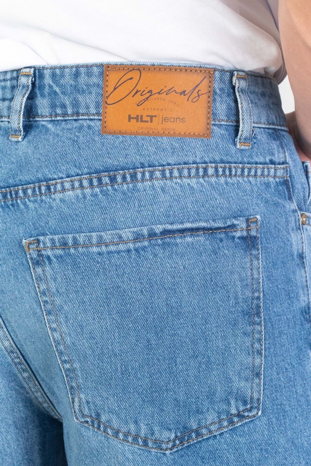 Hlt Jeans Erkek Açık Mavi Baggy Fit Rahat Kesim %100 Pamuk Denim Loose Jeans Kot Şort ARTHUR-AÇMAVİ görsel 7