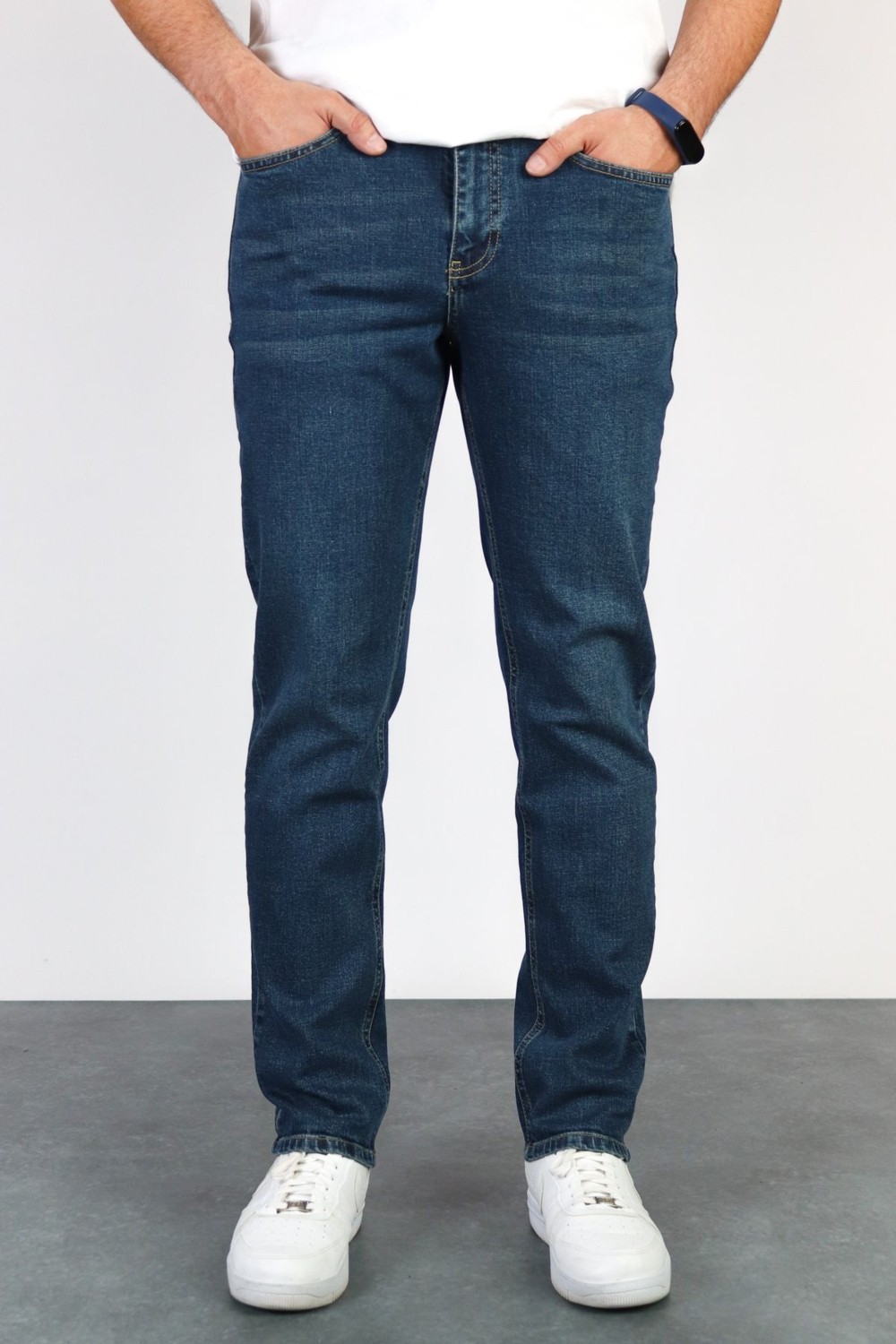 Hlt Jeans Erkek Okyanus Mavisi Regular Fit Boru Paça Esnek Likralı Denim Jeans Kot Pantolon HLTHE001976