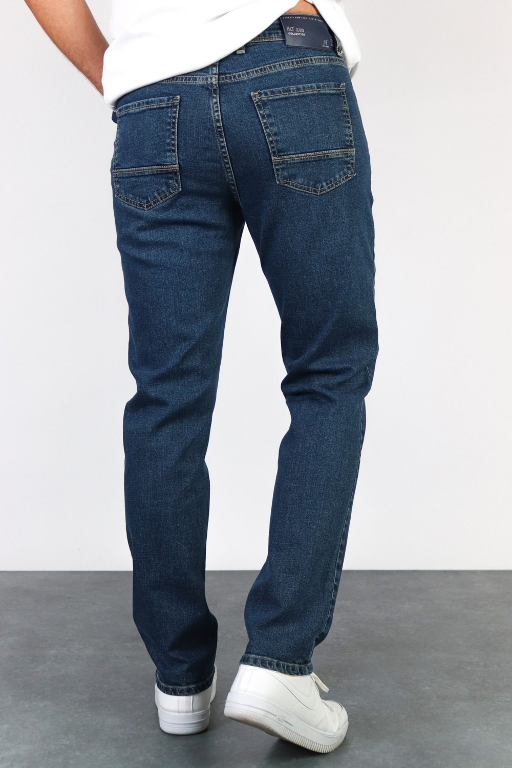 Hlt Jeans Erkek Okyanus Mavisi Regular Fit Boru Paça Esnek Likralı Denim Jeans Kot Pantolon HLTHE001976 görsel 3